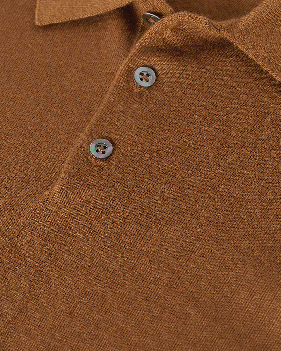 Camel Cashmere Polo Shirt - 6
