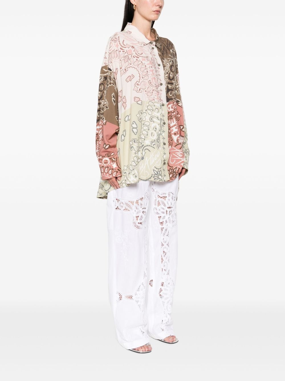 paisley-print patchwork shirt - 3