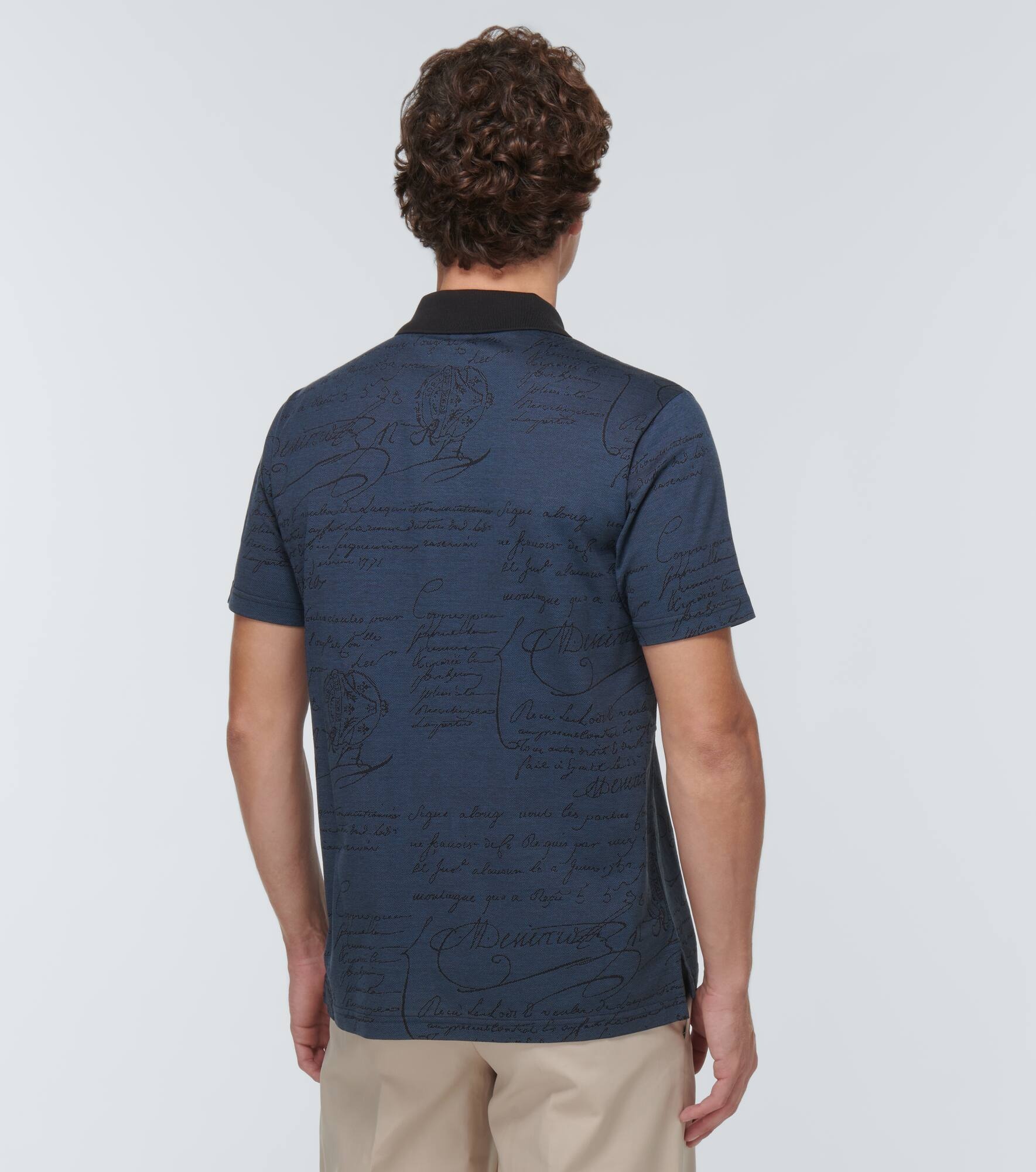 Scritto cotton piqué polo shirt - 4