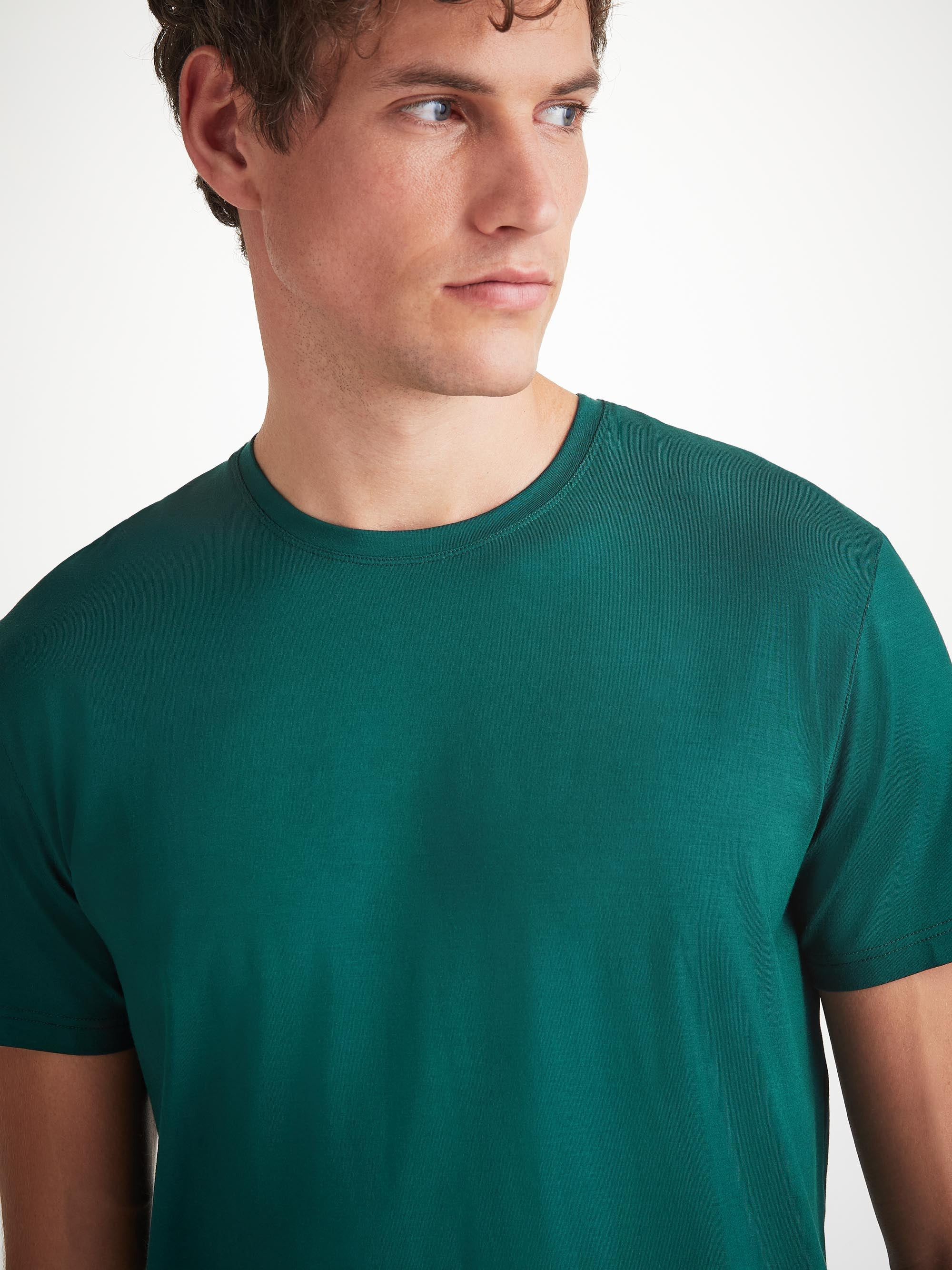 Men's T-Shirt Basel Micro Modal Stretch Pine Green - 5