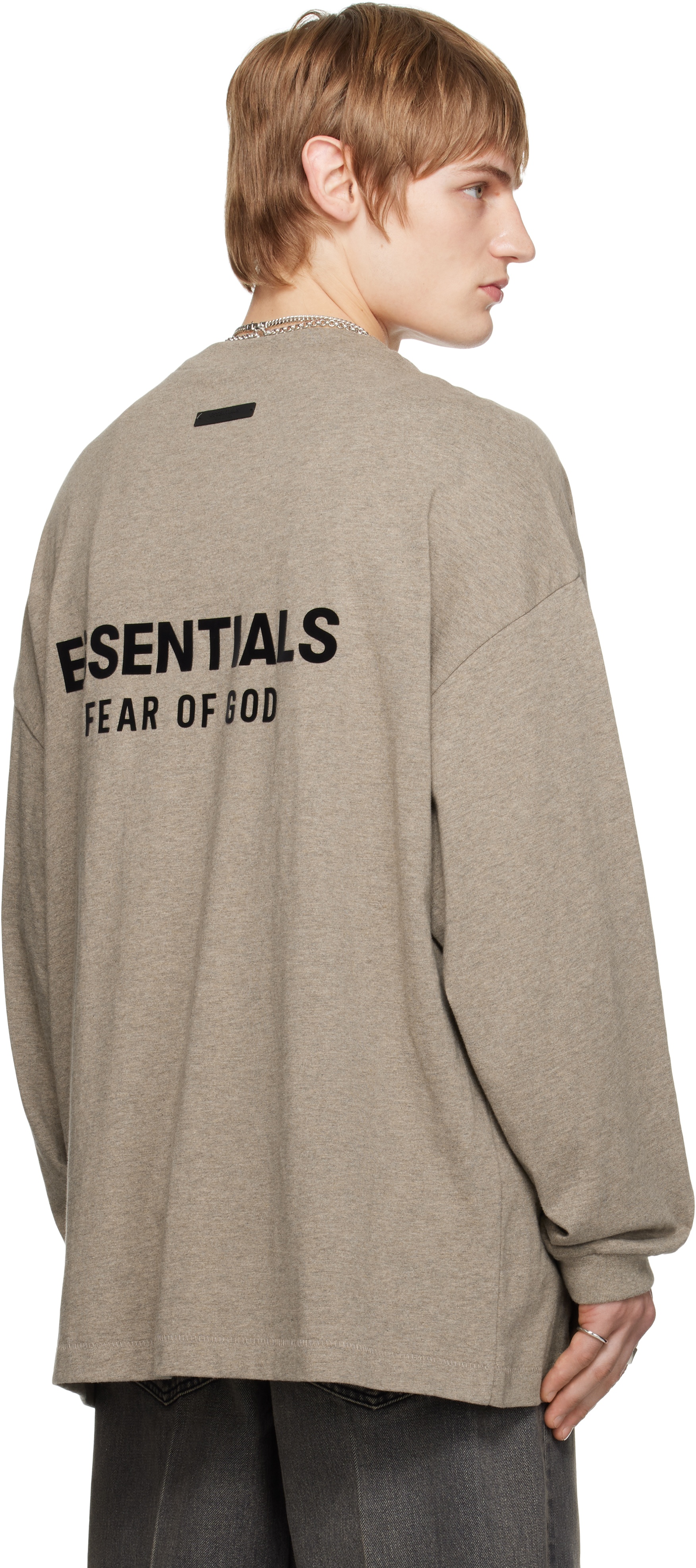 ESSENTIALS Gray Jersey Long Sleeve T-shirt | ssense | REVERSIBLE