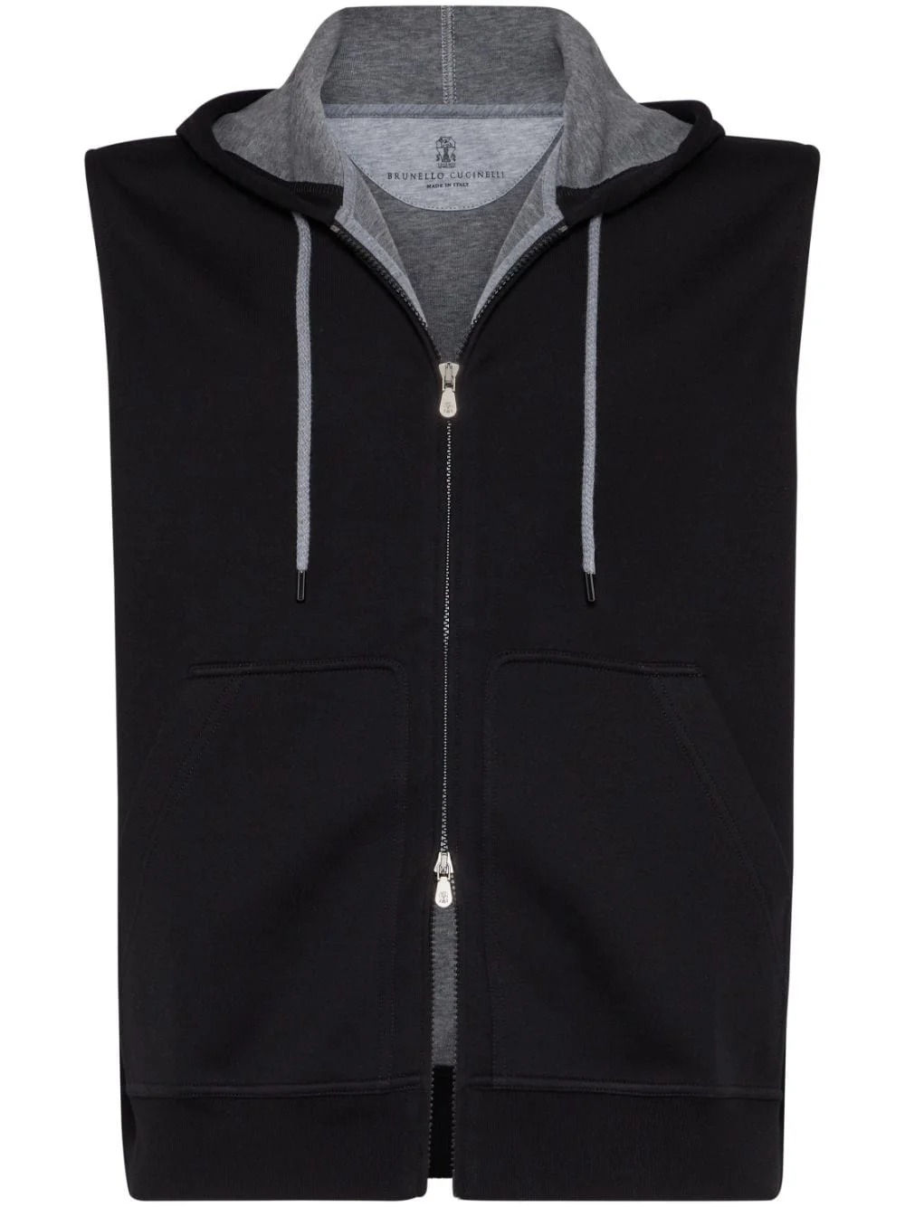 sleeveless zipped hoodie - 1