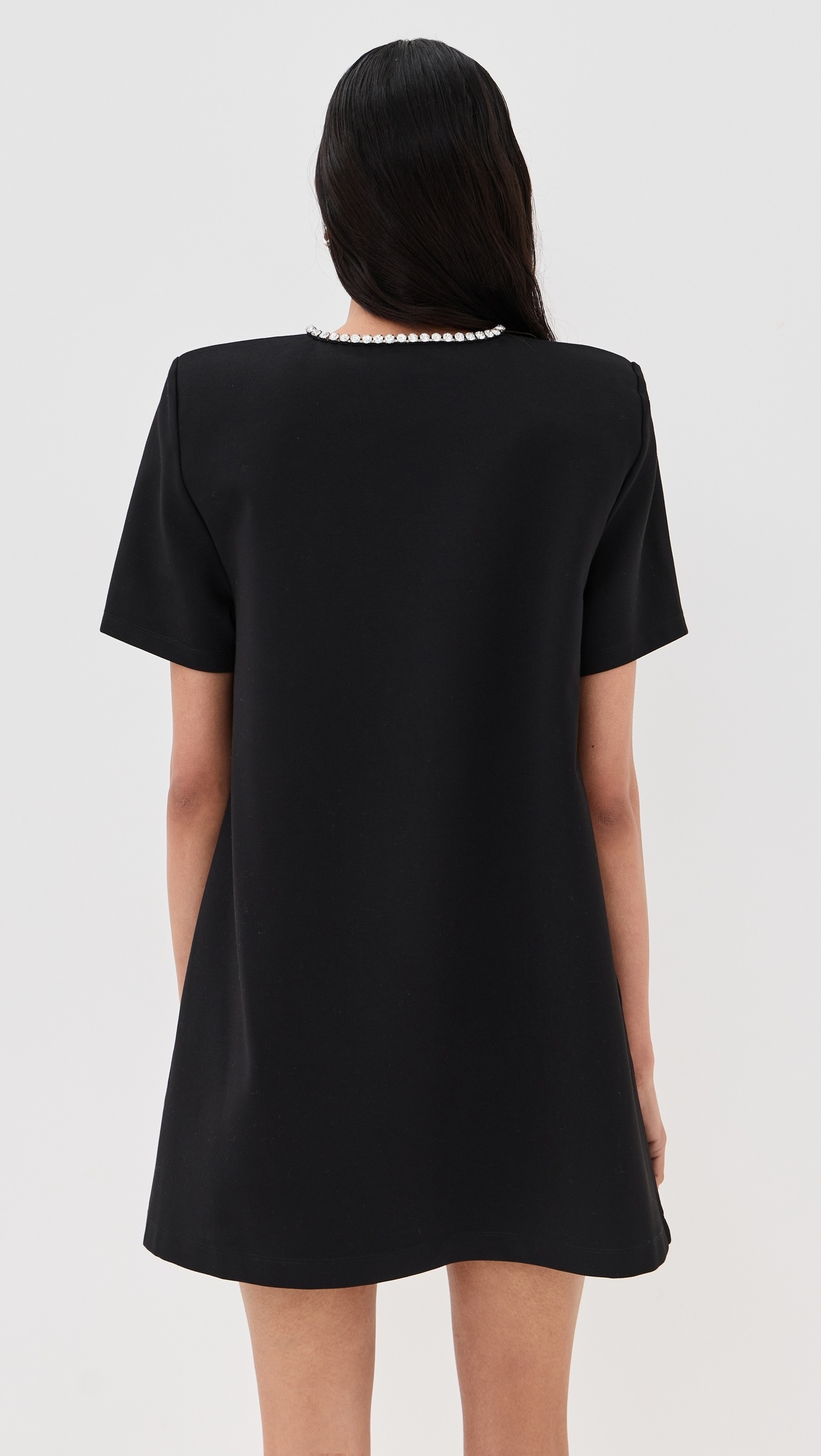 Crystal Bow V-Neck T-Shirt Dress - 2