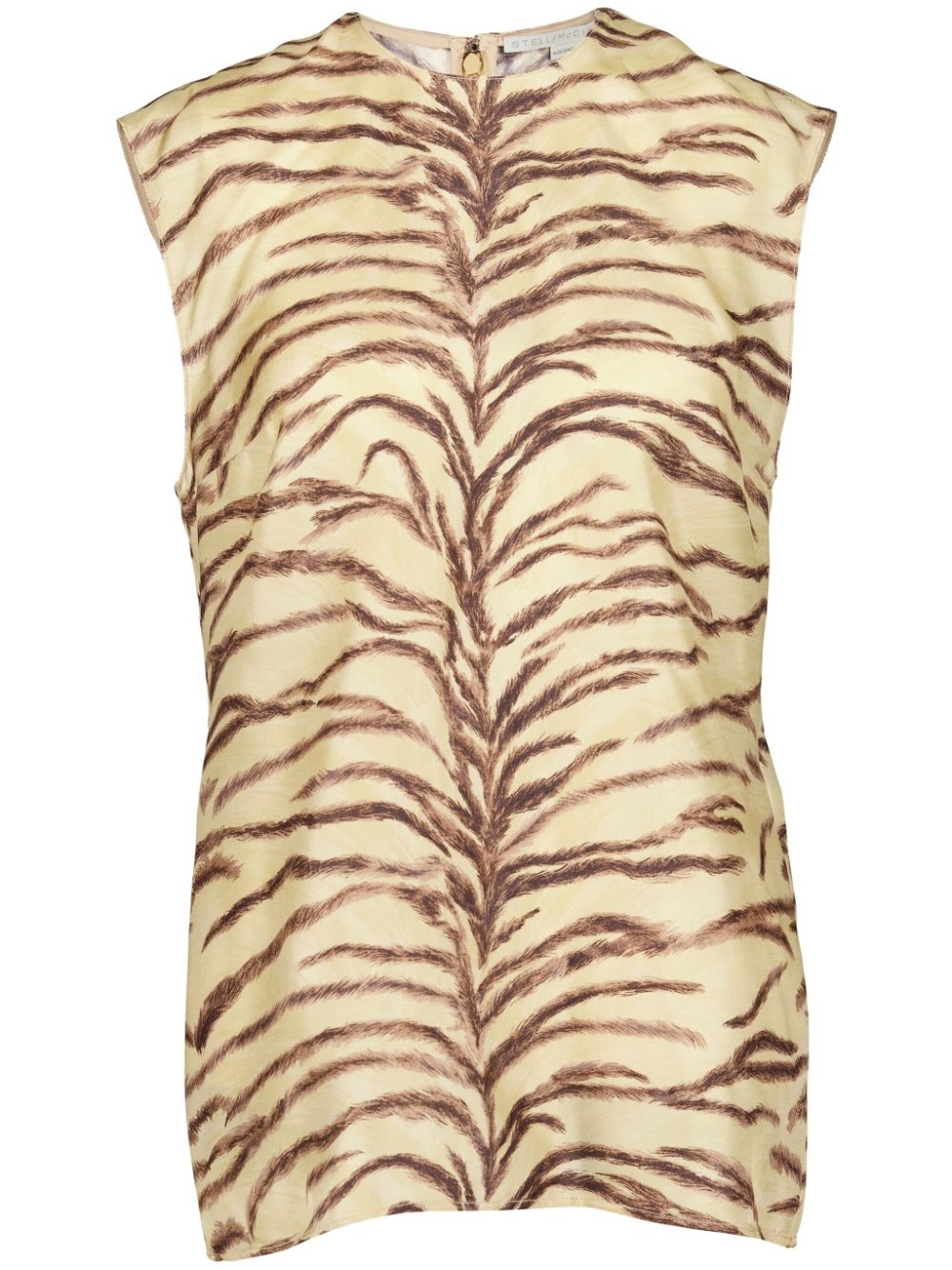 tiger-print silk top - 1