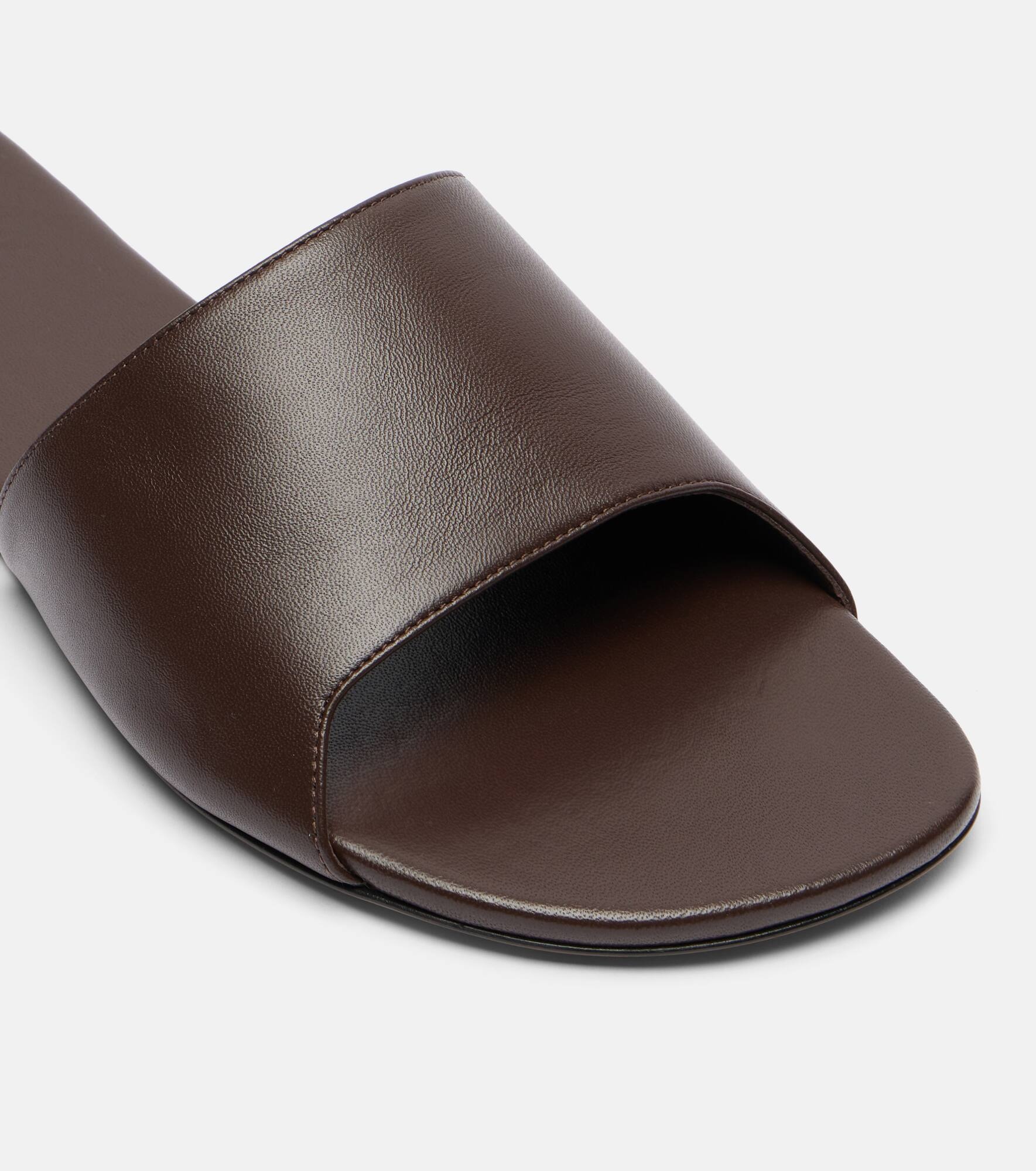 Bianca leather slides - 5