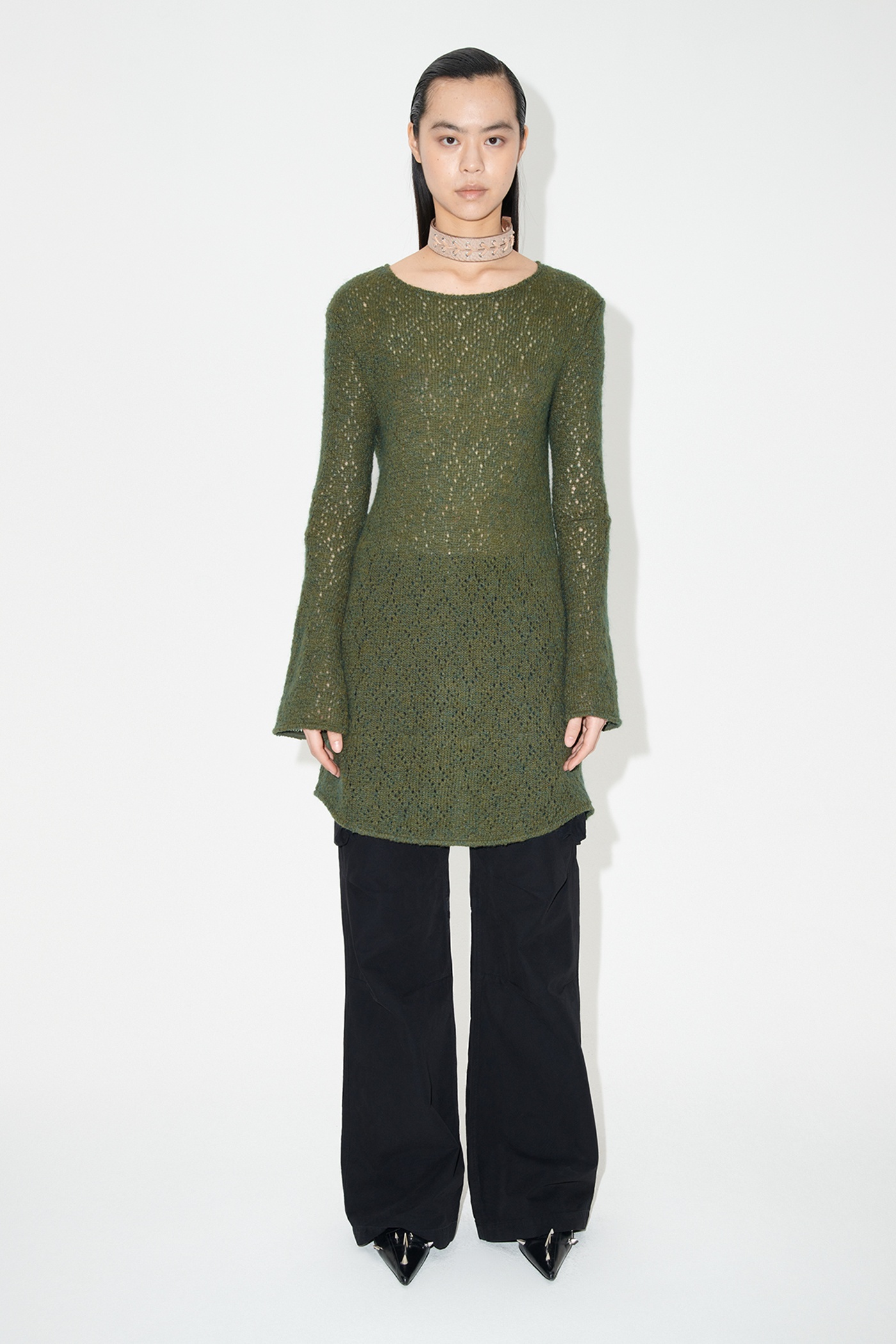 Our Legacy Two Face Dress Moor Green Crochet | REVERSIBLE