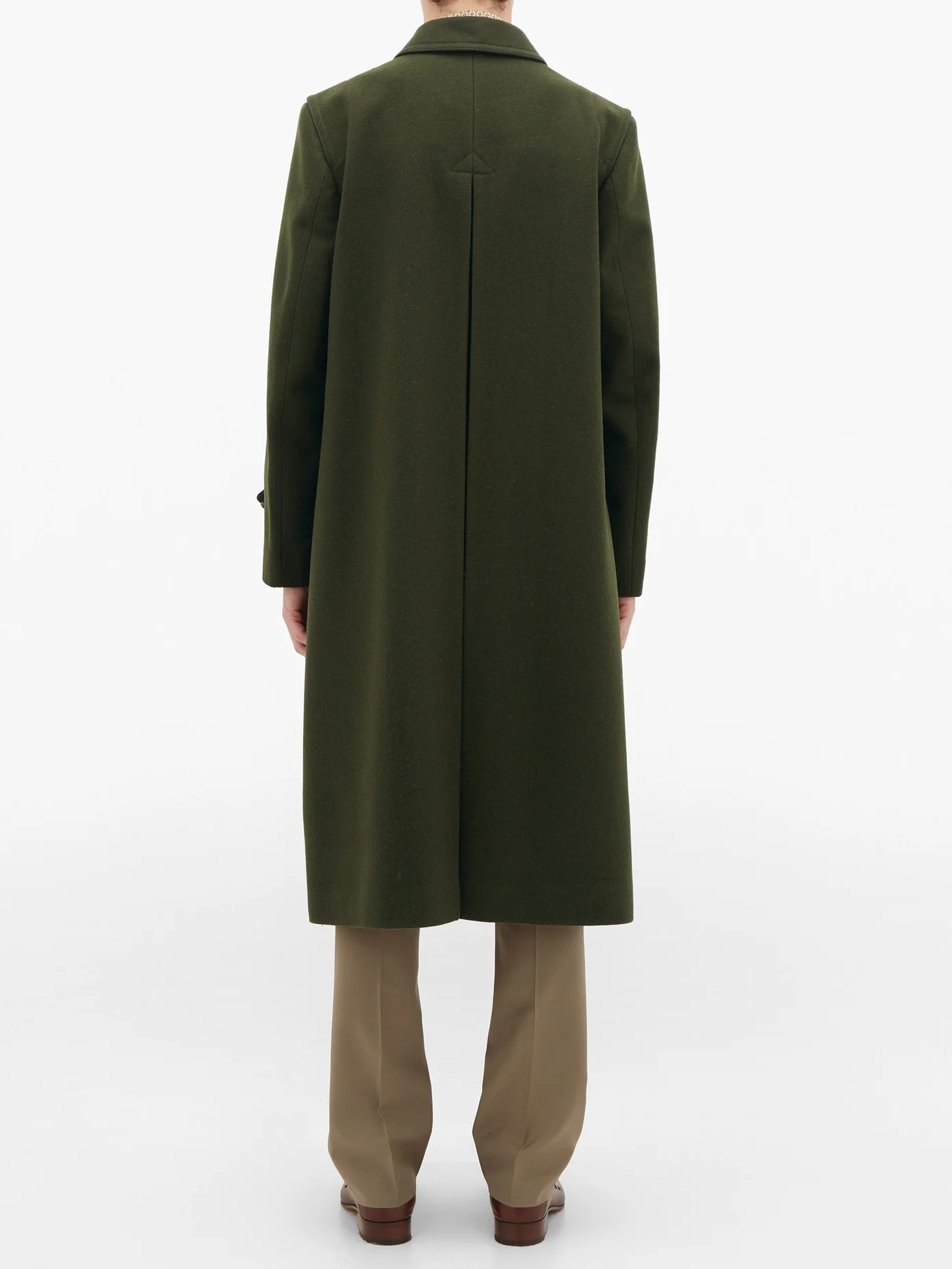 Box-pleat single-breasted wool coat - 6