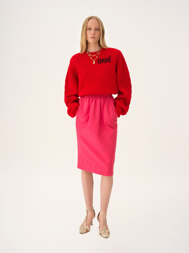 Chloé MIDI PENCIL SKIRT IN COTTON-MIX GABARDINE outlook