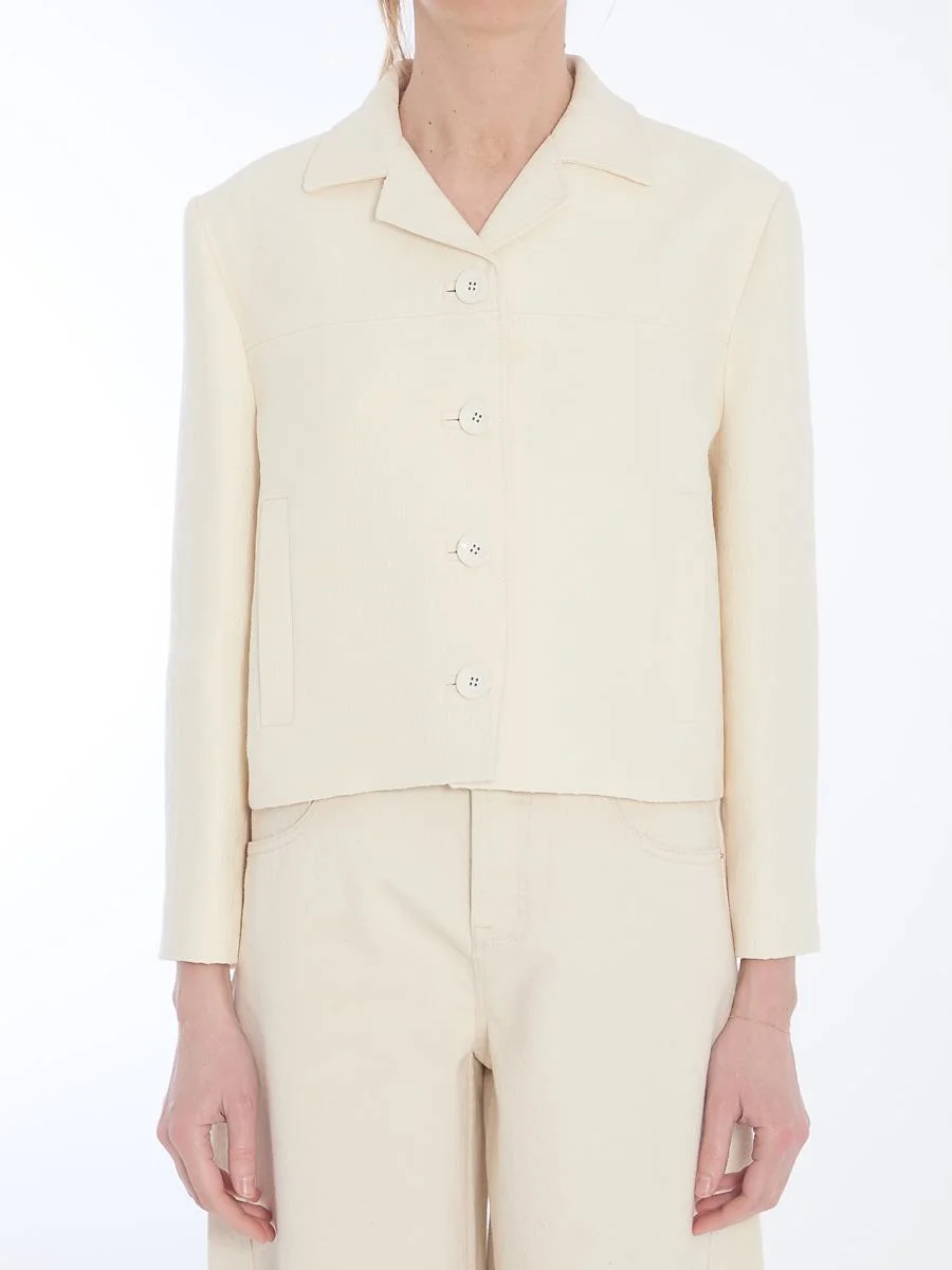 Gucci Gg Jacquard Cropped Jacket - 1