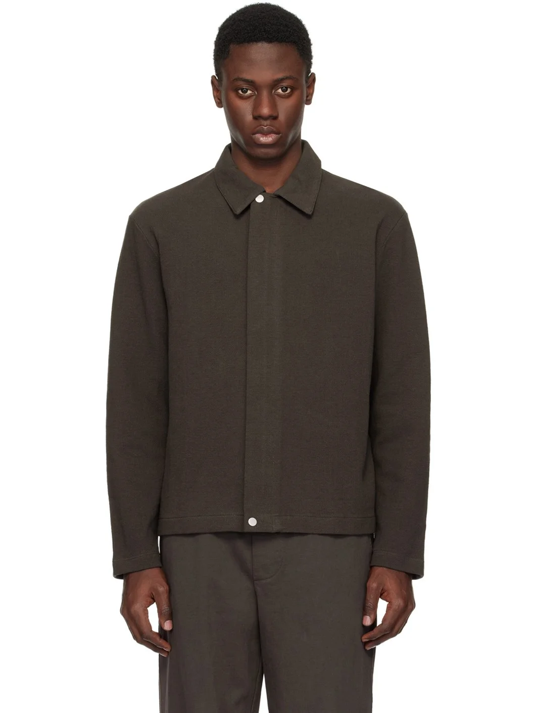 Brown Double Knit Jacket - 1