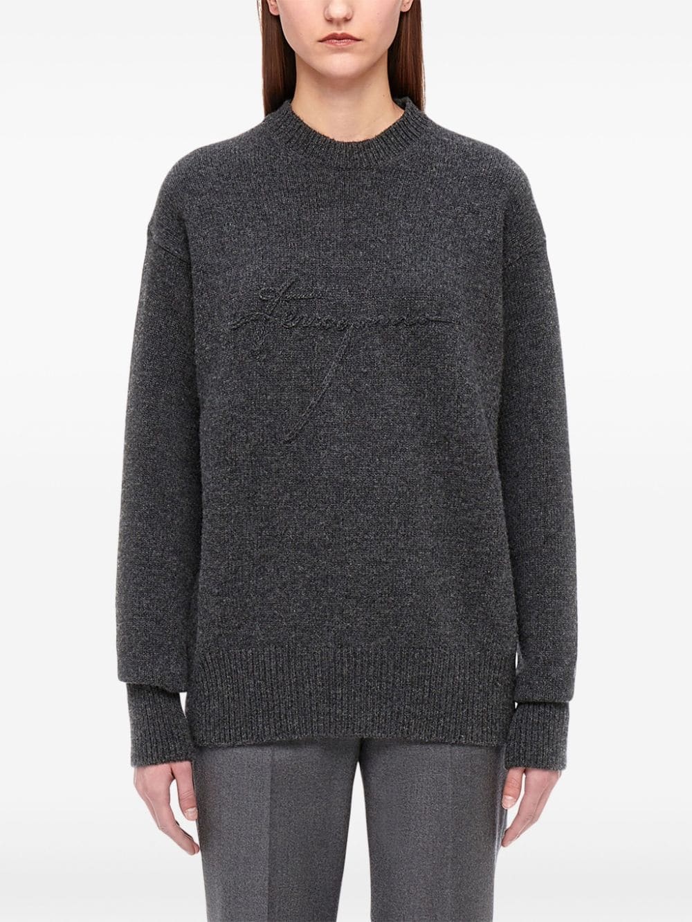 virgin wool crew neck sweater - 3