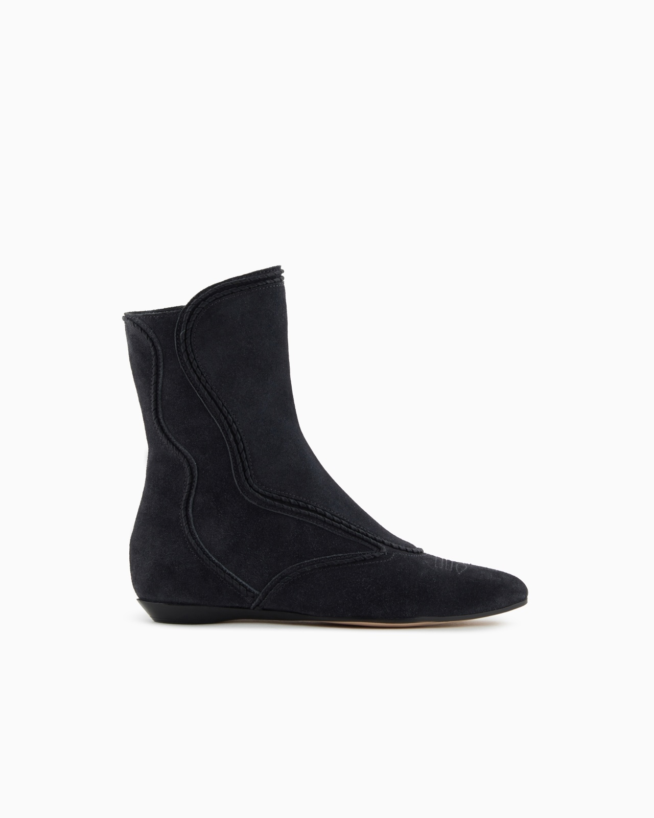 EMBROIDERED SUEDE ANKLE BOOTS - 1