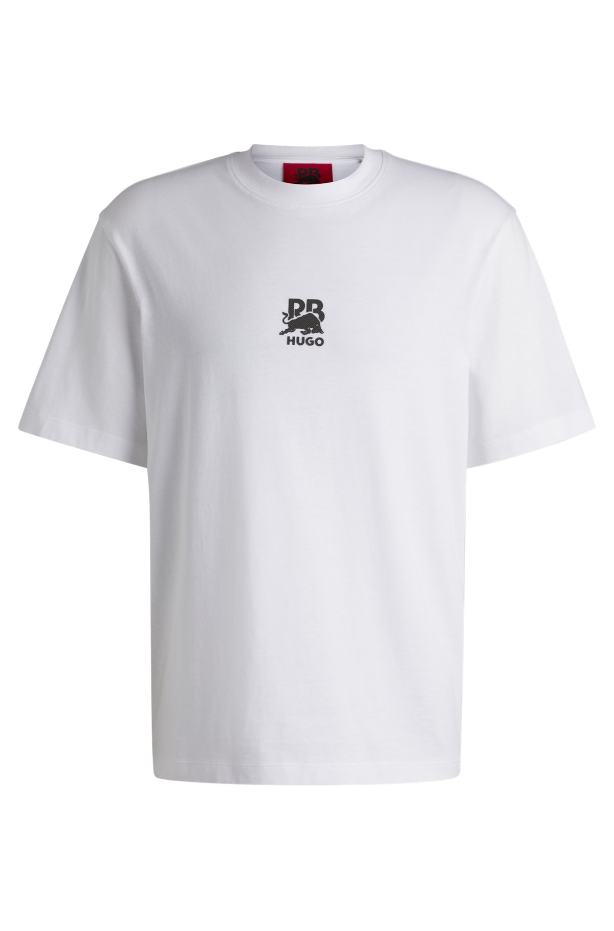 HUGO X RB COTTON-JERSEY T-SHIRT WITH CARBON STEALTH LOGO - 1