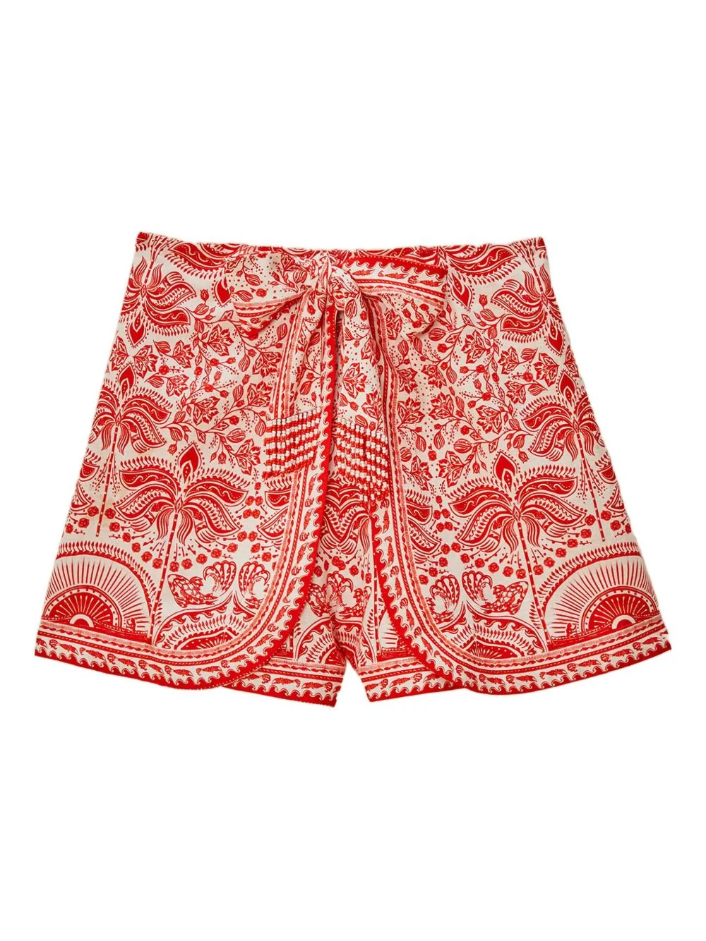tie-waist floral-print shorts - 1