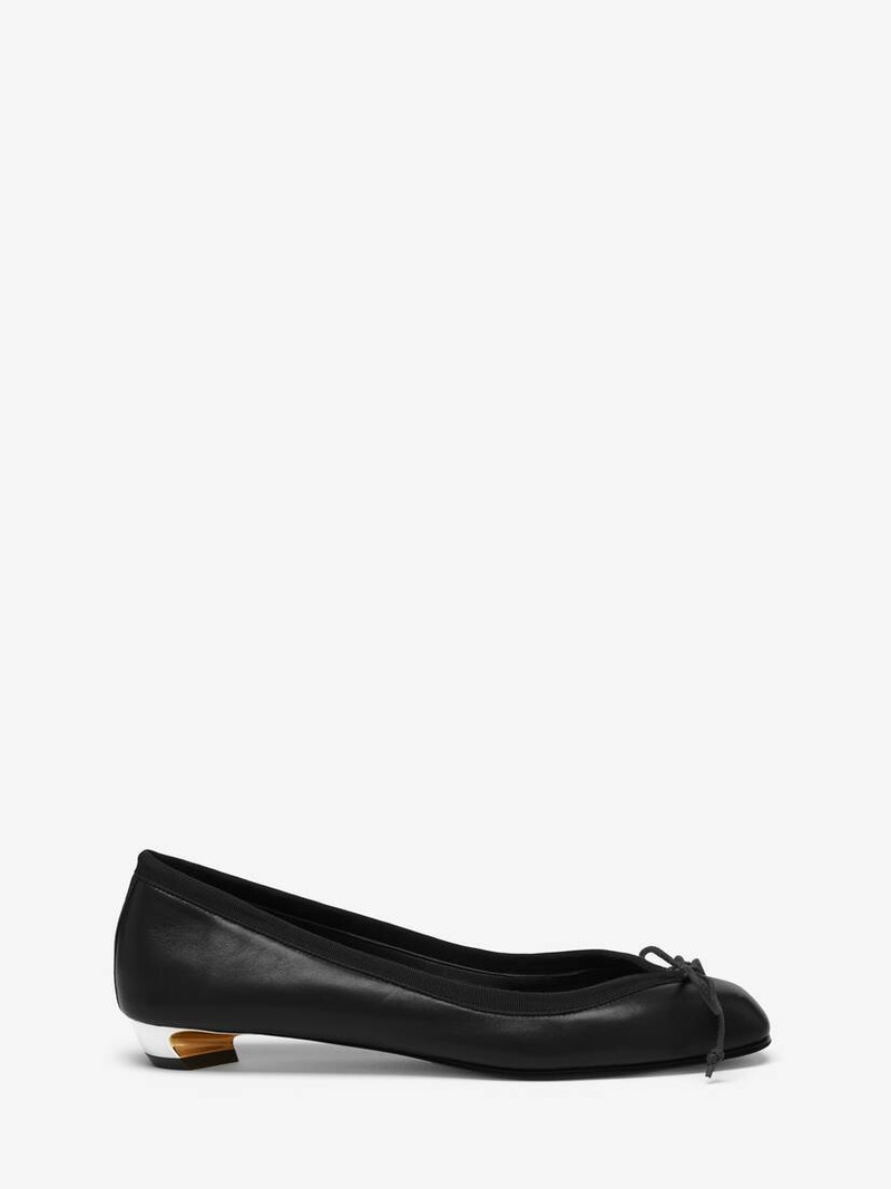 여성용 Armadillo Ballet Flat in Black/silver/gold - 1
