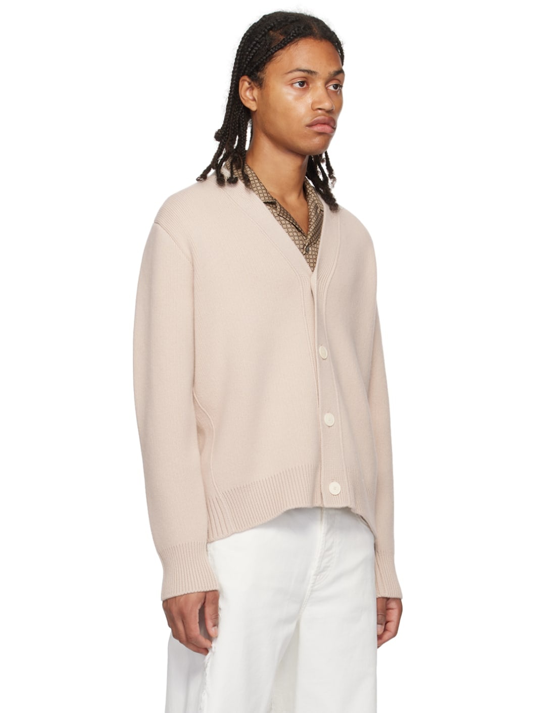 Beige Button Cardigan - 2