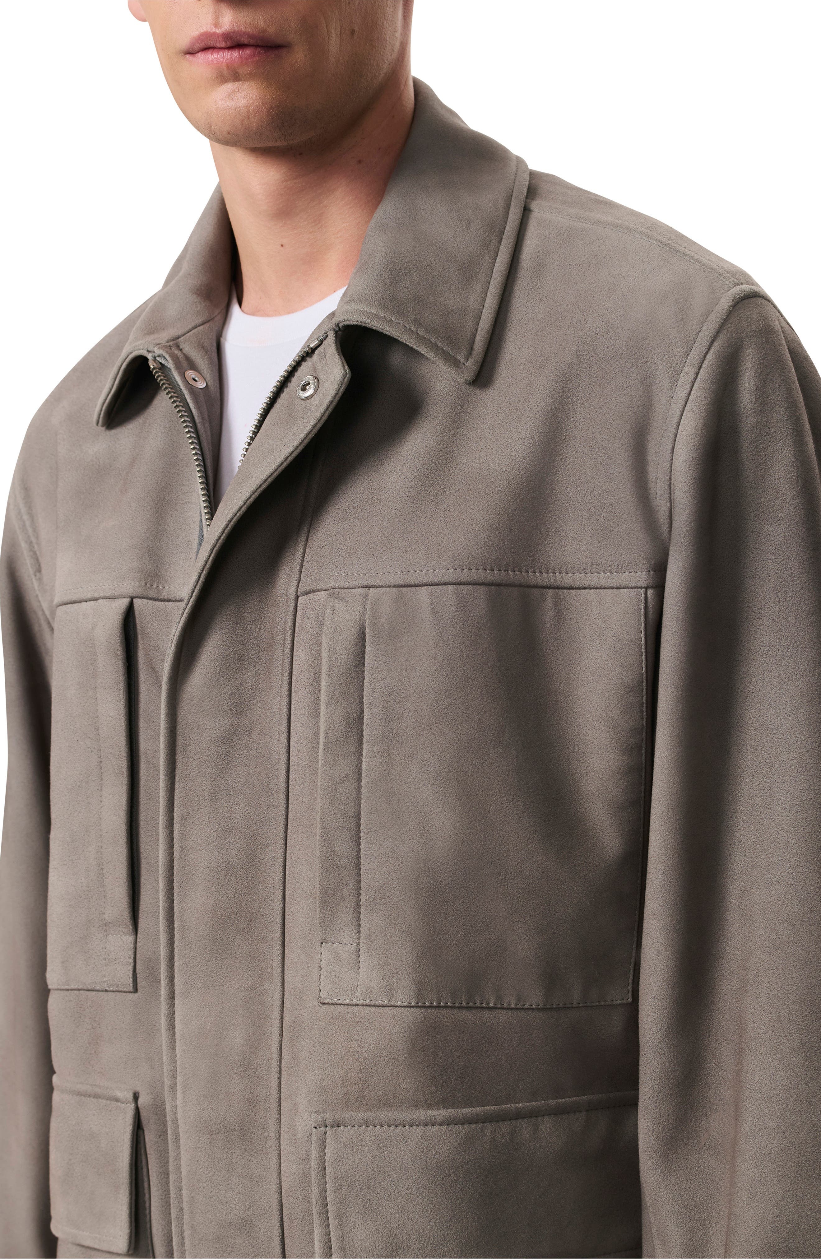 rag & bone Pace Suede Chore Jacket in Desert at Nordstrom - 4
