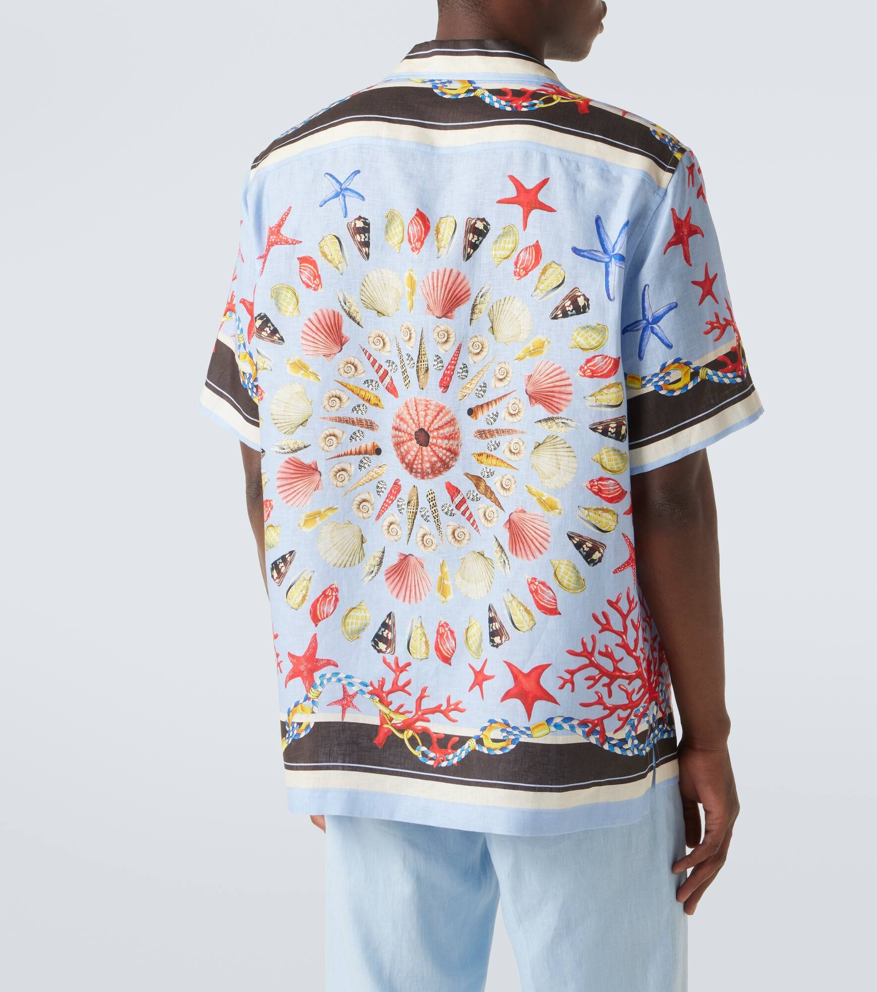 Printed linen canvas bowling shirt - 4