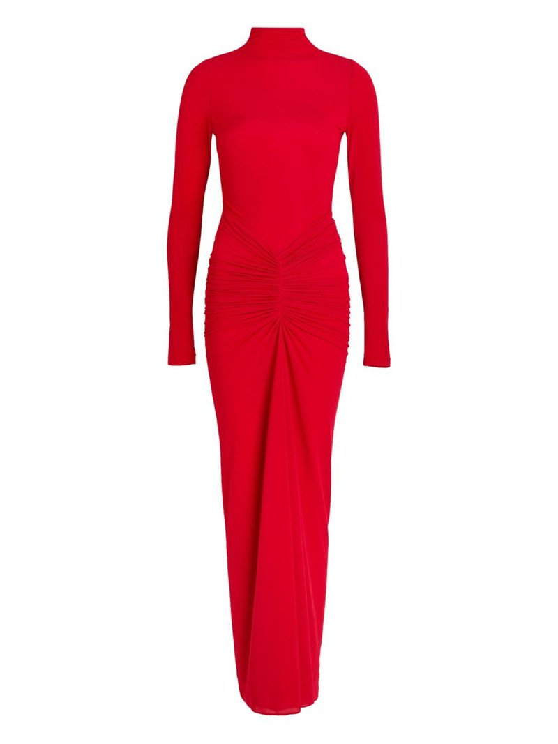 Scorpio ruched turtleneck maxi dress 1
