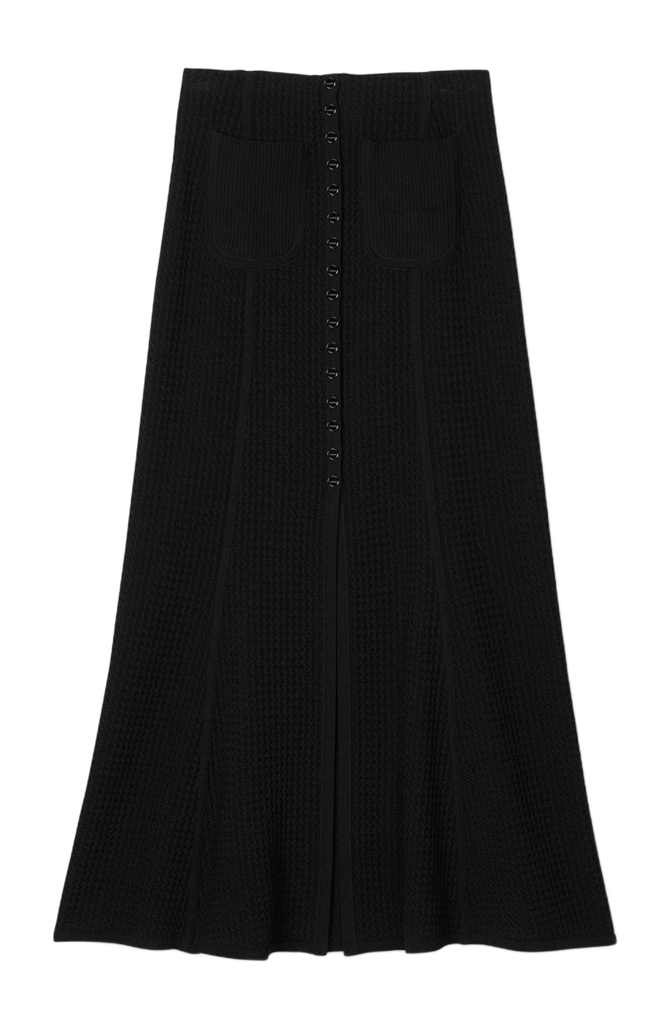 SANDRO Long decorative knit skirt in Black at Nordstrom - 5
