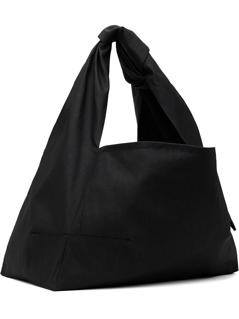 Omar Afridi Gray Coated Denim Knotted Lidia Tote outlook