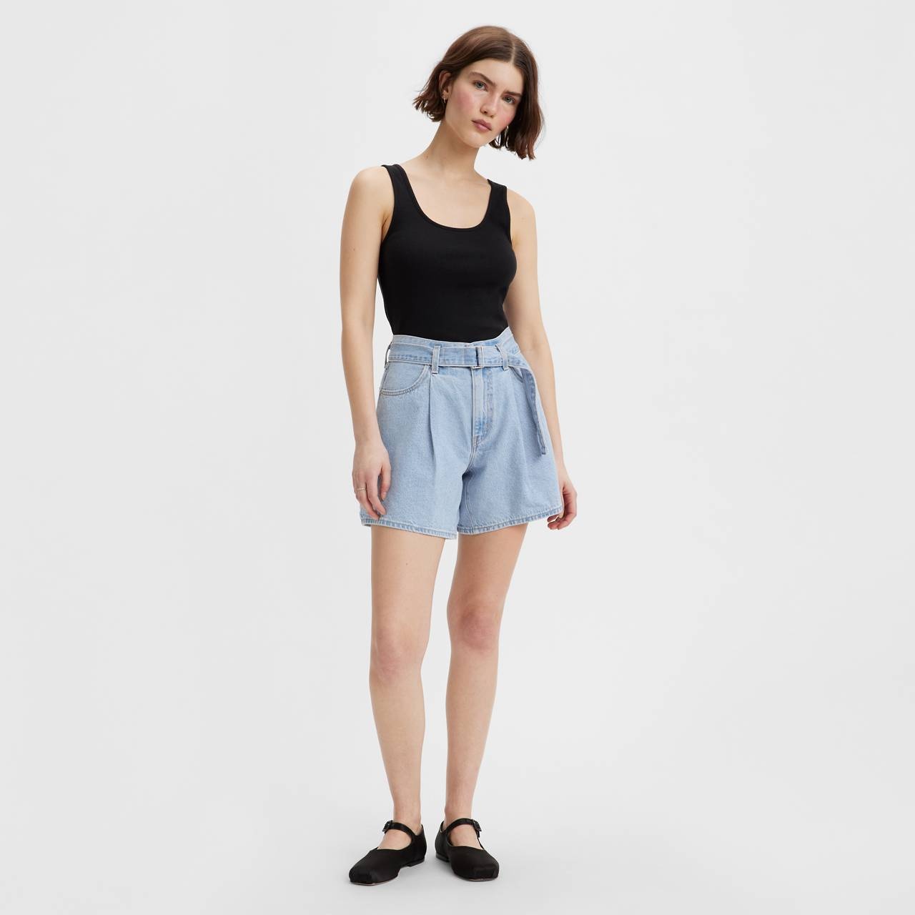 BELTED BAGGY WOMEN'S SHORTS - 1