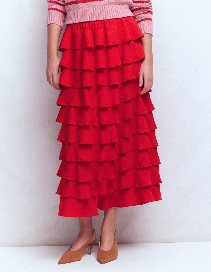 Tiered Maxi Skirt-Salsa 5