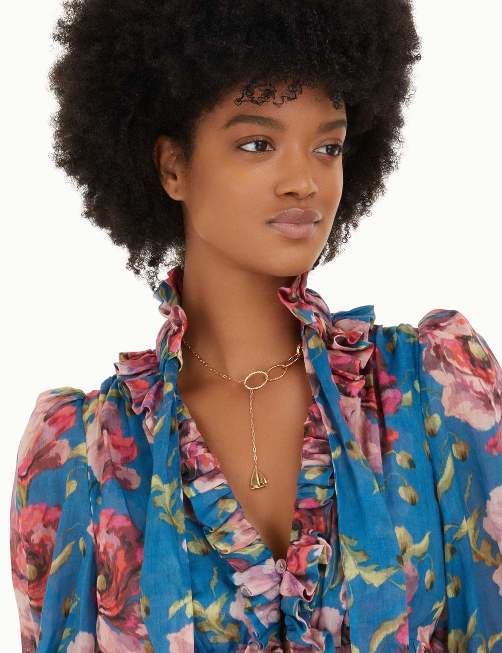 CHAIN AND BOAT CHARM NECKLACE - 4