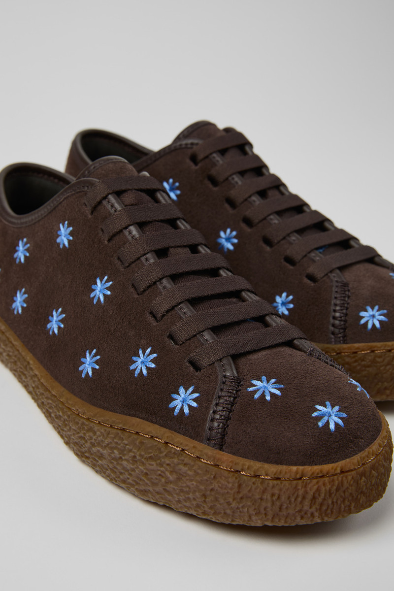 Peu Terreno Brown Suede and Leather Shoes for Women. 2