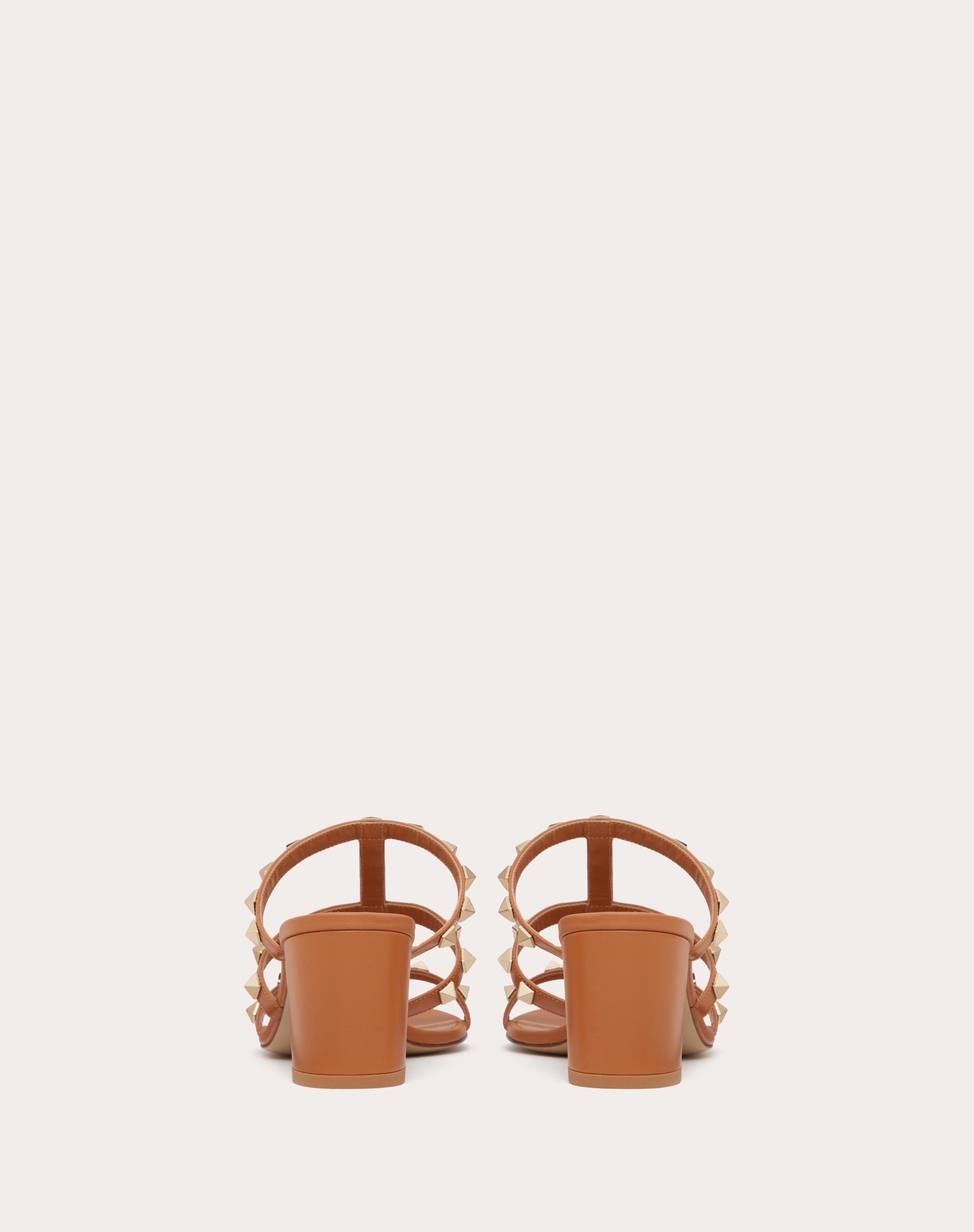 ROCKSTUD CALFSKIN LEATHER SLIDE SANDAL 60 MM - 3