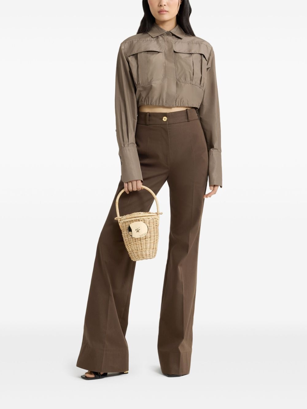 cropped faille safari shirt - 2