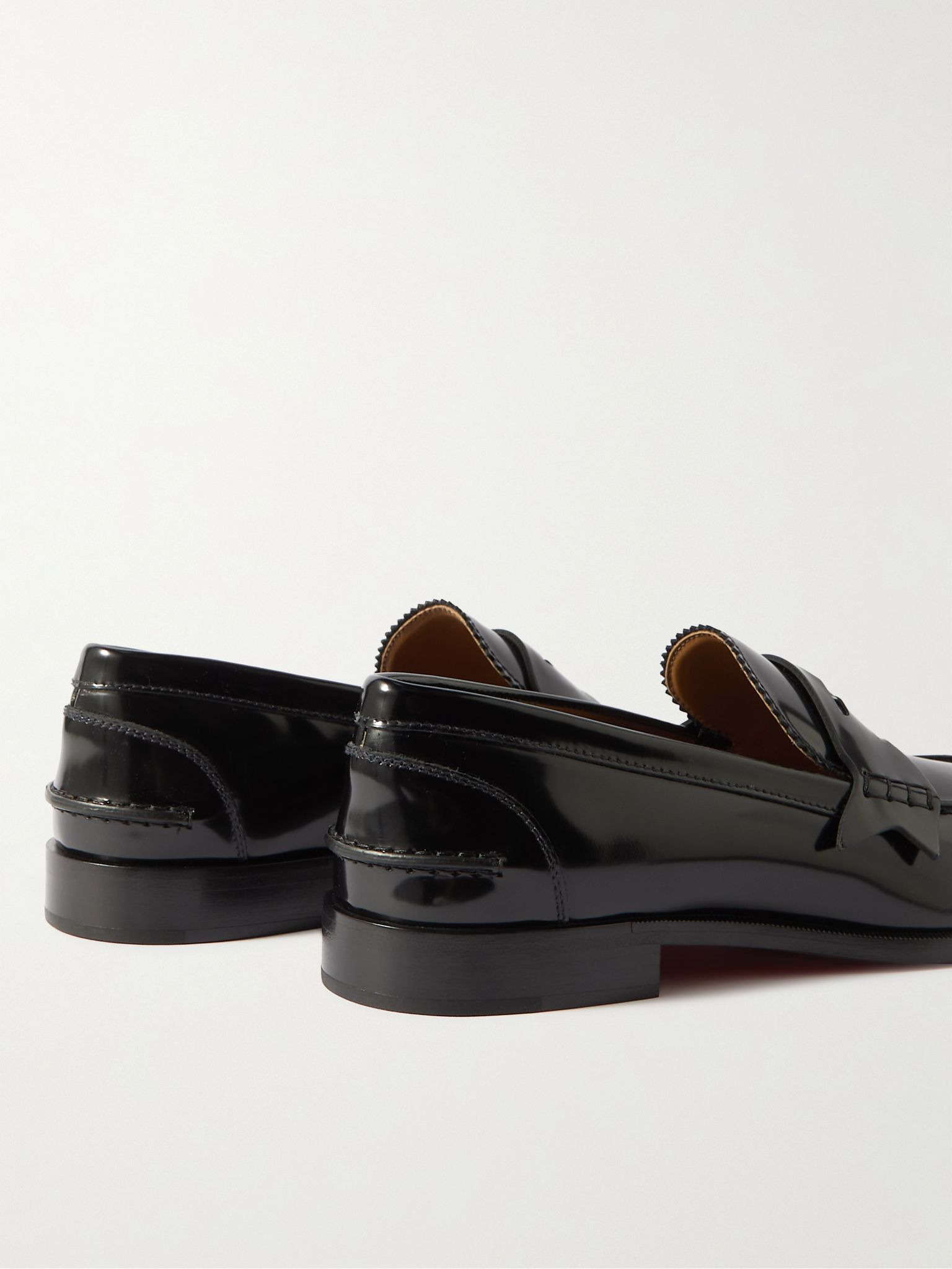 Patent-Leather Penny Loafers Black - 5