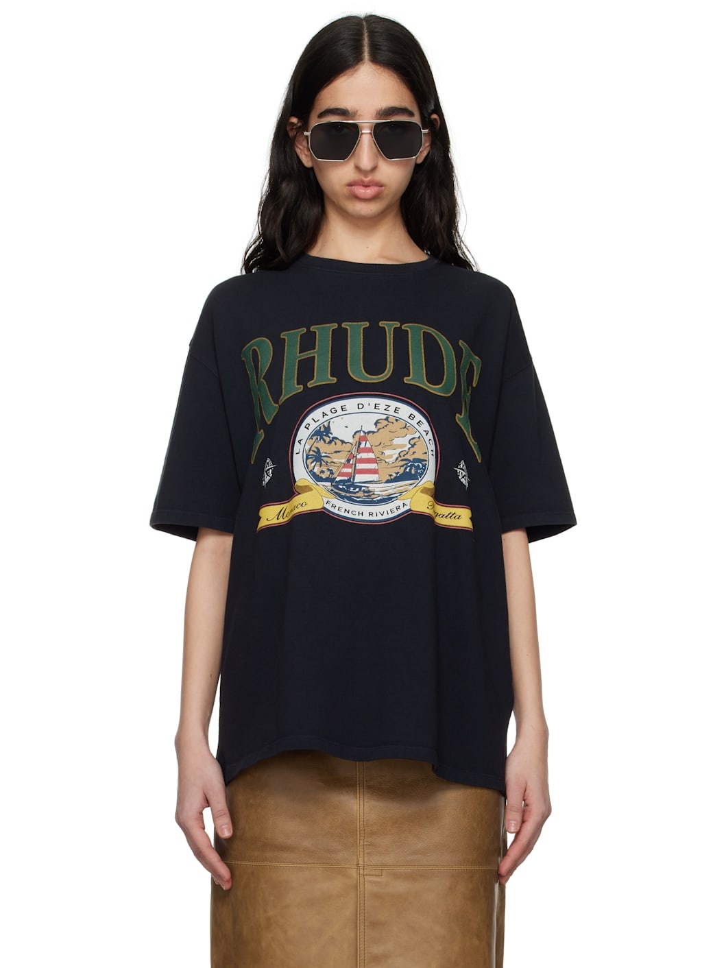 Black 'Monaco Regatta' T-shirt - 1