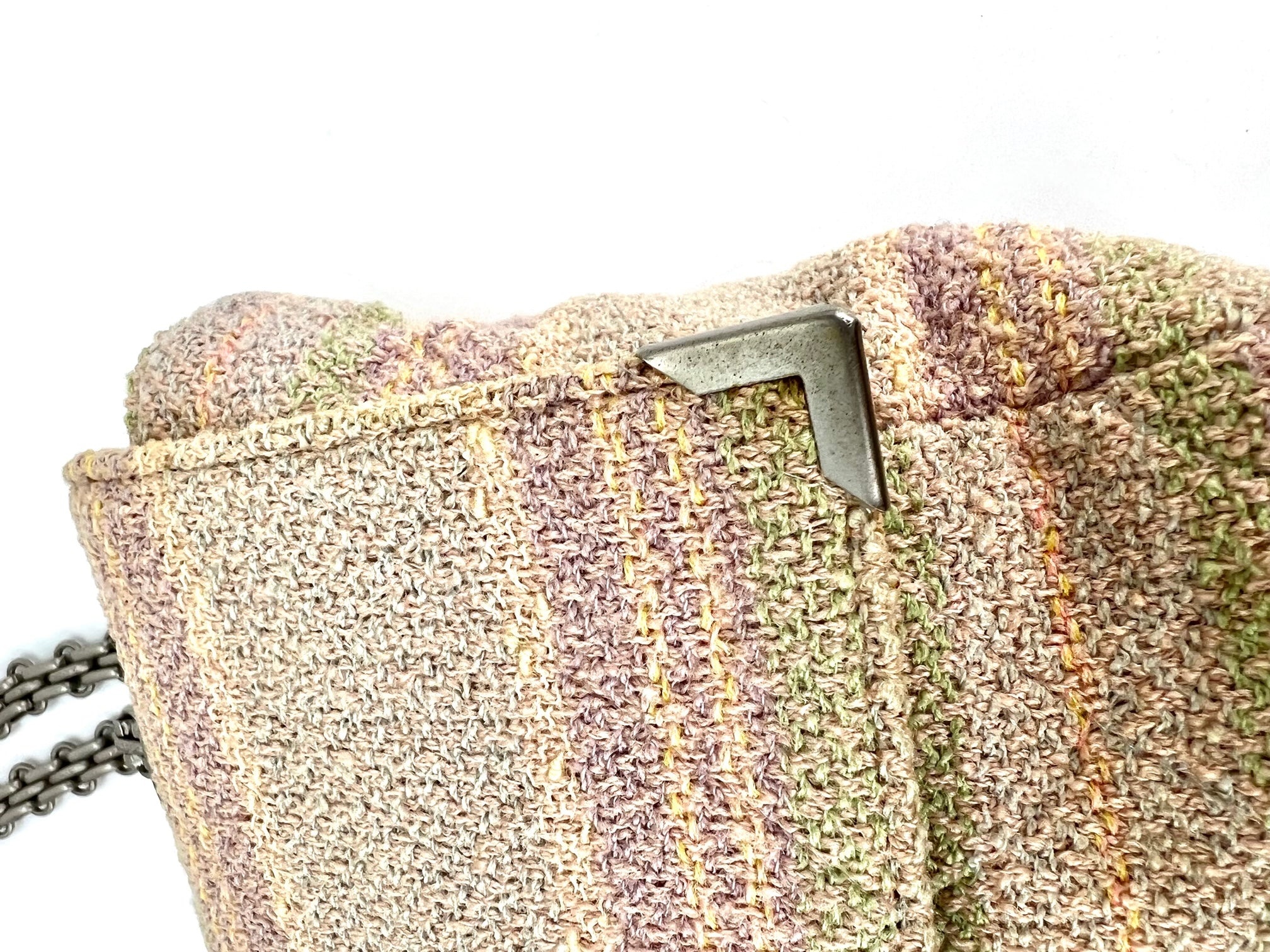 Chanel 2.55 Reissue 225 Single Flap Pink Multicolor Cotton Tweed Shoulder Bag - 8