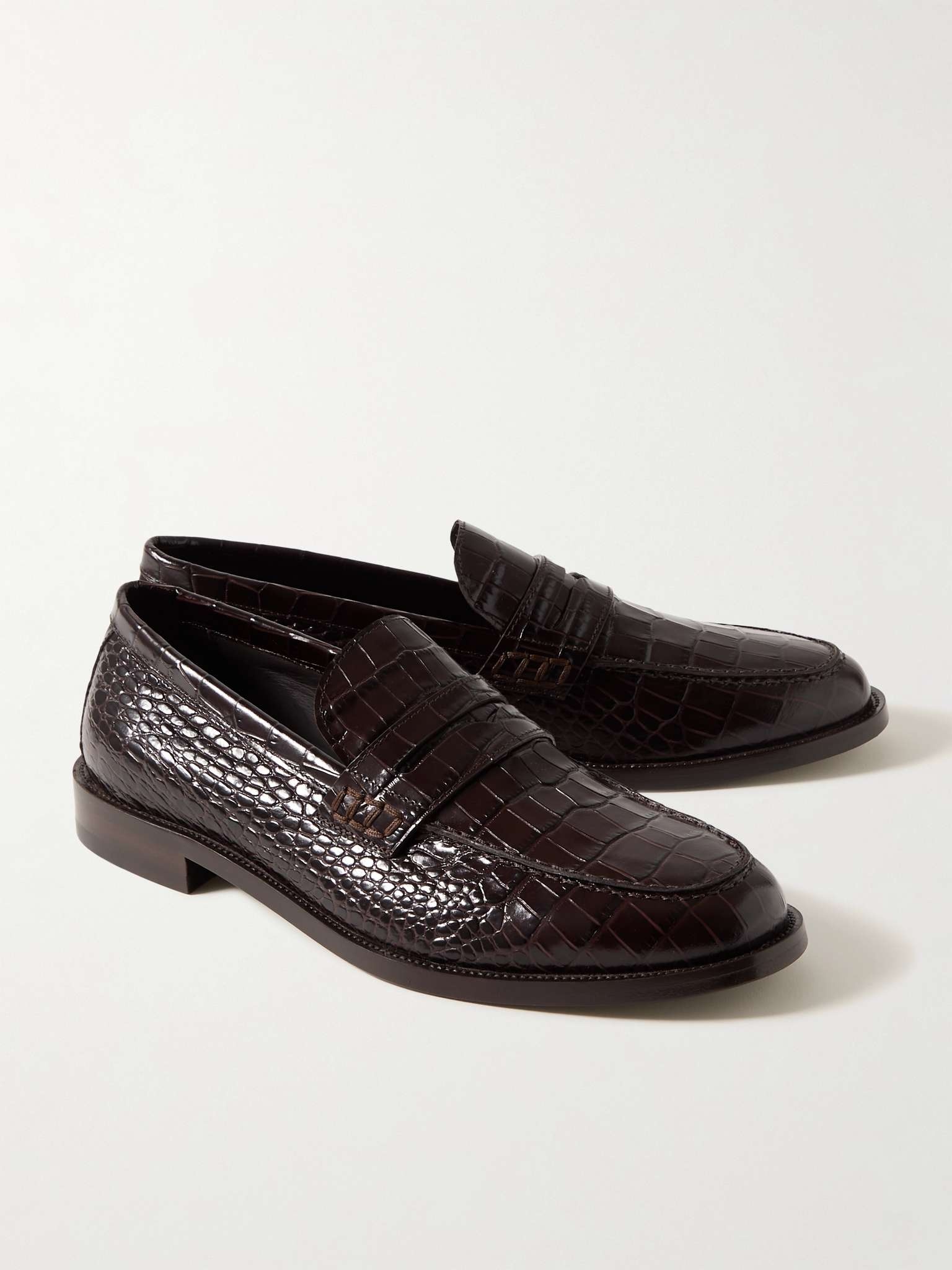 Perry Croc-Effect Leather Penny Loafers - 4