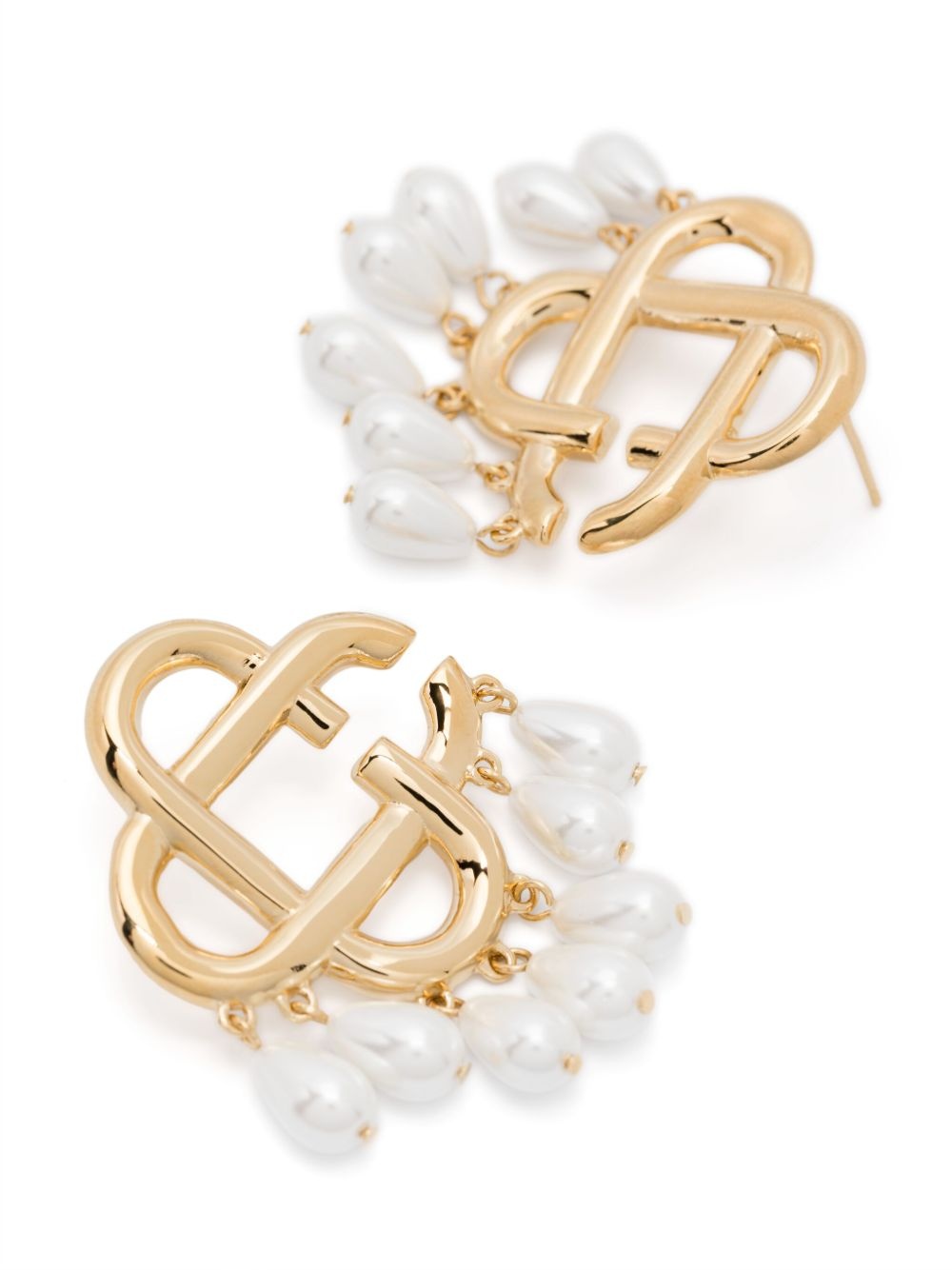 pearl logo earrings - 2