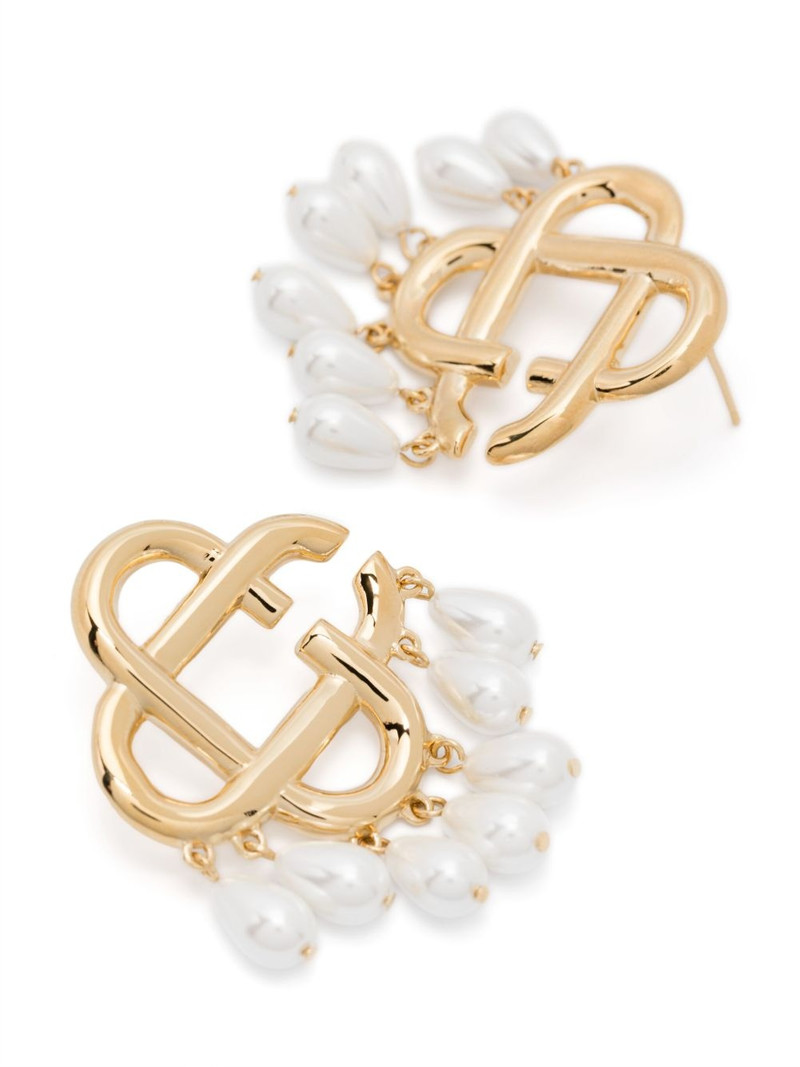 CASABLANCA pearl logo earrings outlook