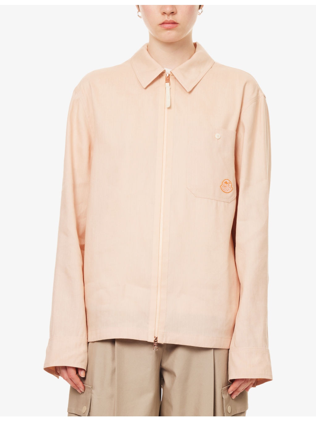 Moncler x Gilga Farm By Donald Glover Logo-Patch Linen-Blend Shirt - 3