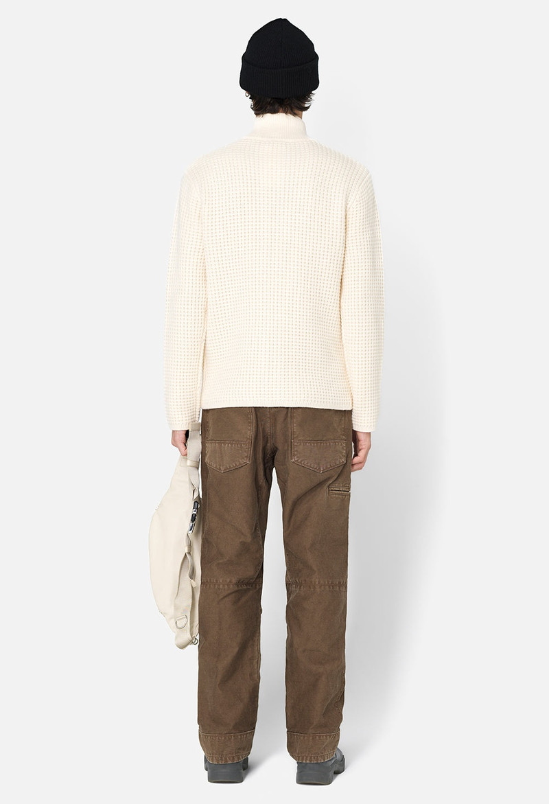 WOOL WAFFLE KNIT FULL-ZIP 5