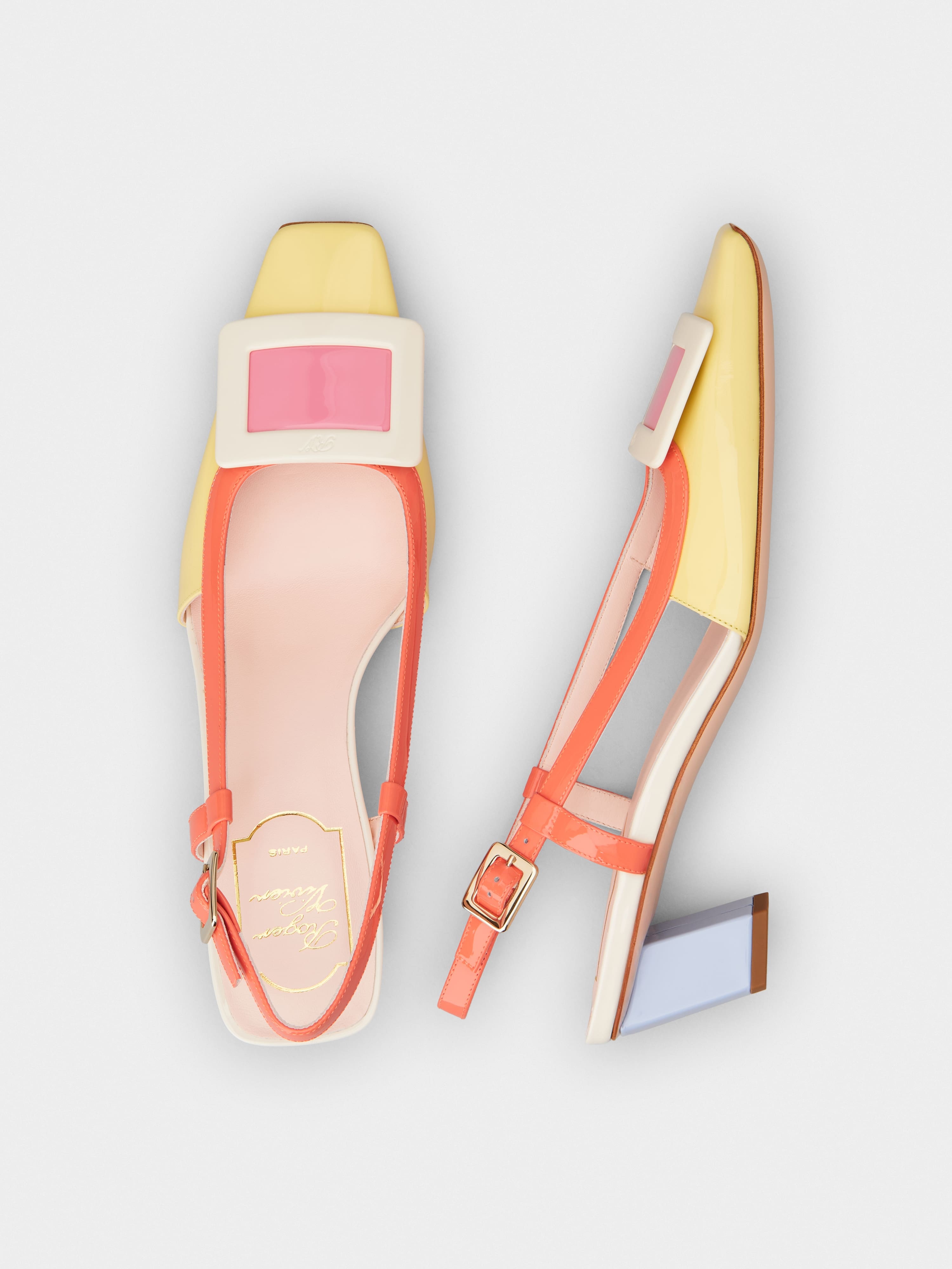 Belle Vivier Covered Buckle Slingback Pumps in Patent Leather - 4