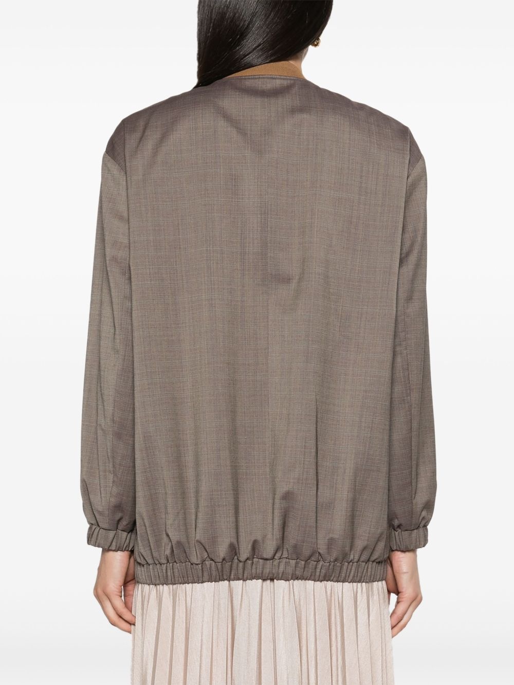checked wool bomber jacket - 4