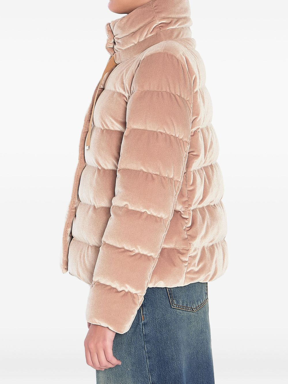 velvet padded jacket - 3