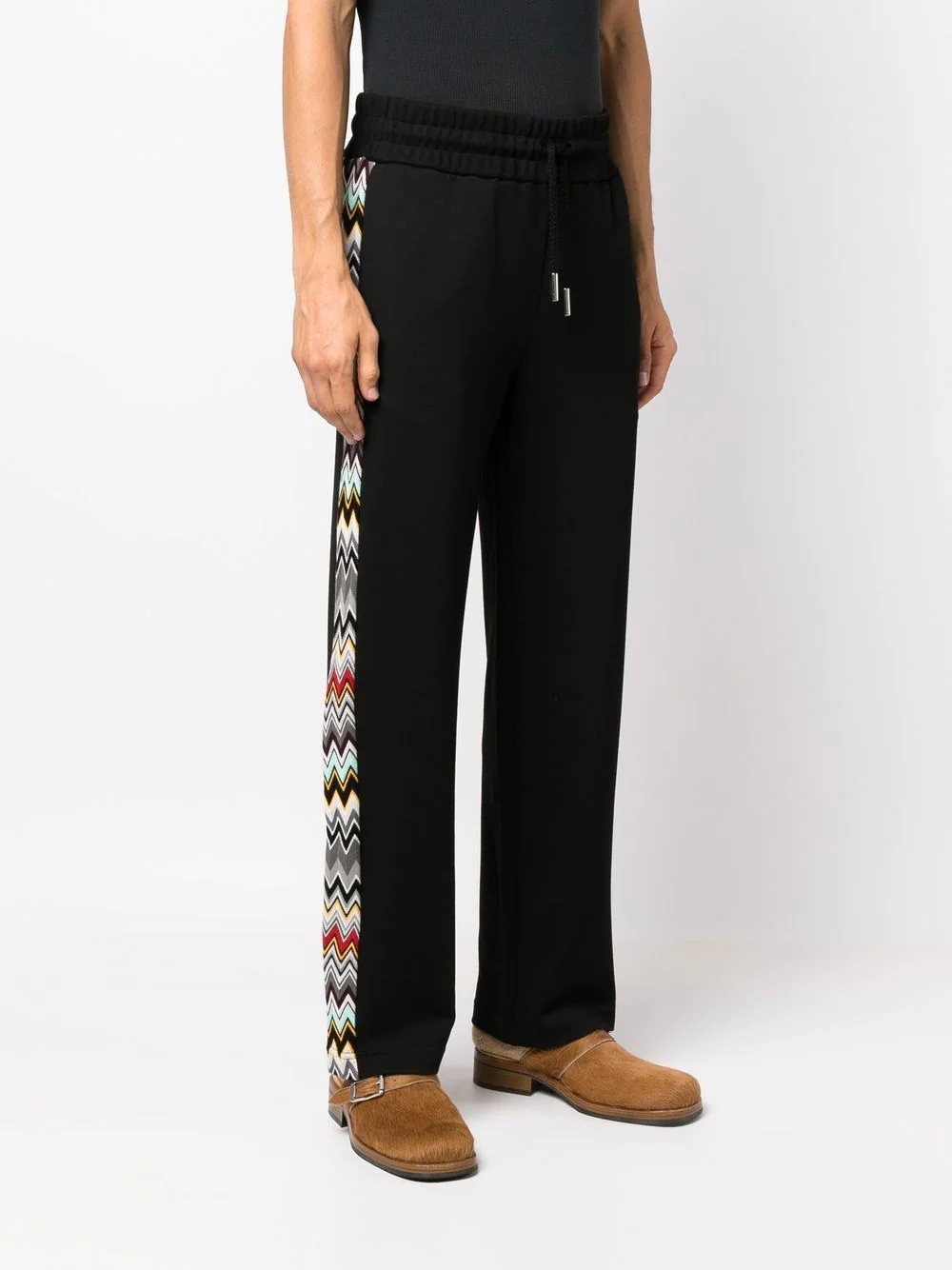 side zig-zag detail trousers - 3