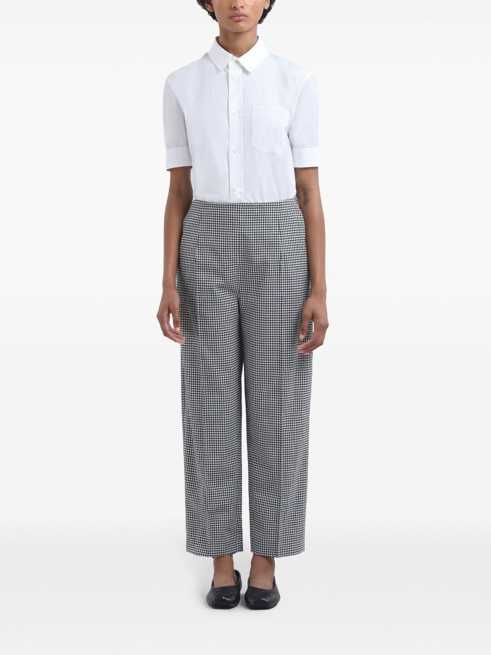 gingham-patterned trousers - 2