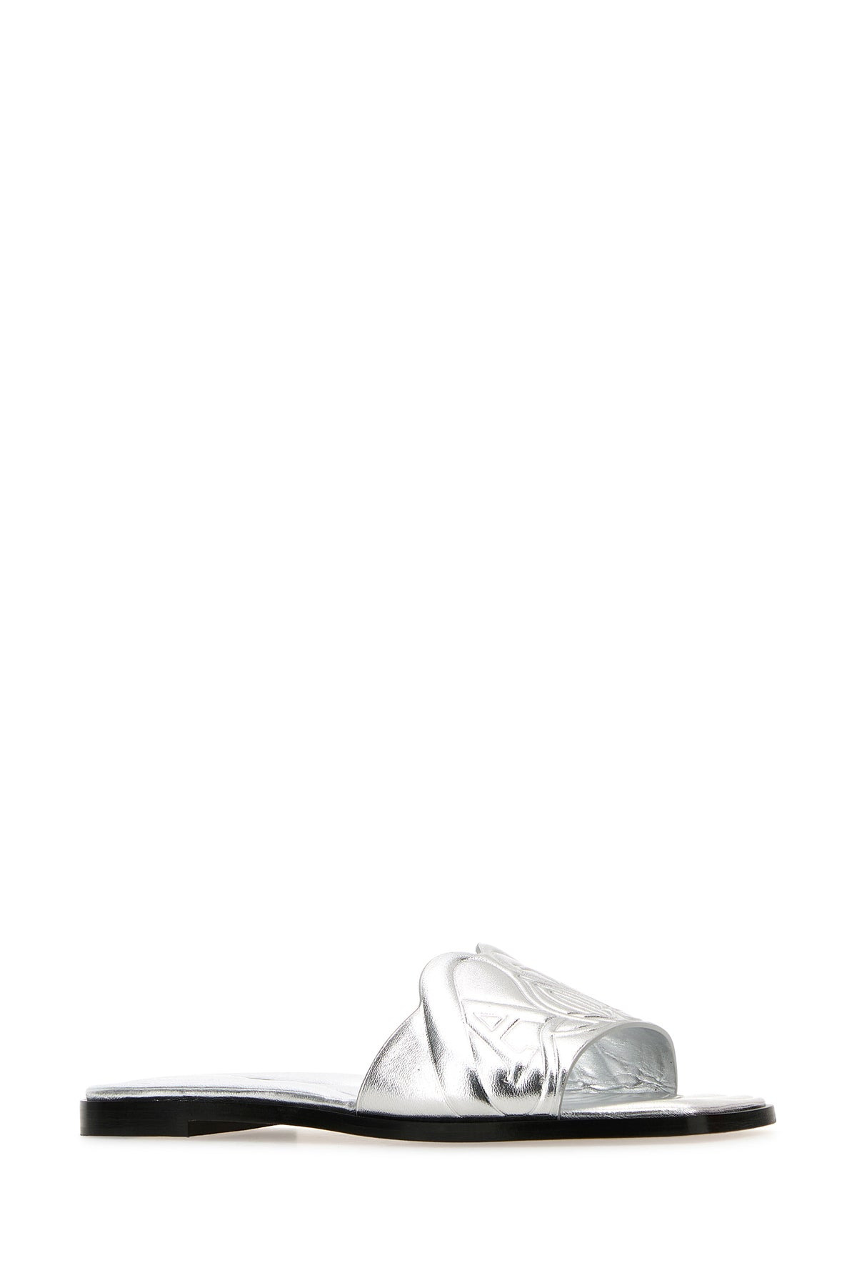 Silver leather slippers - 2