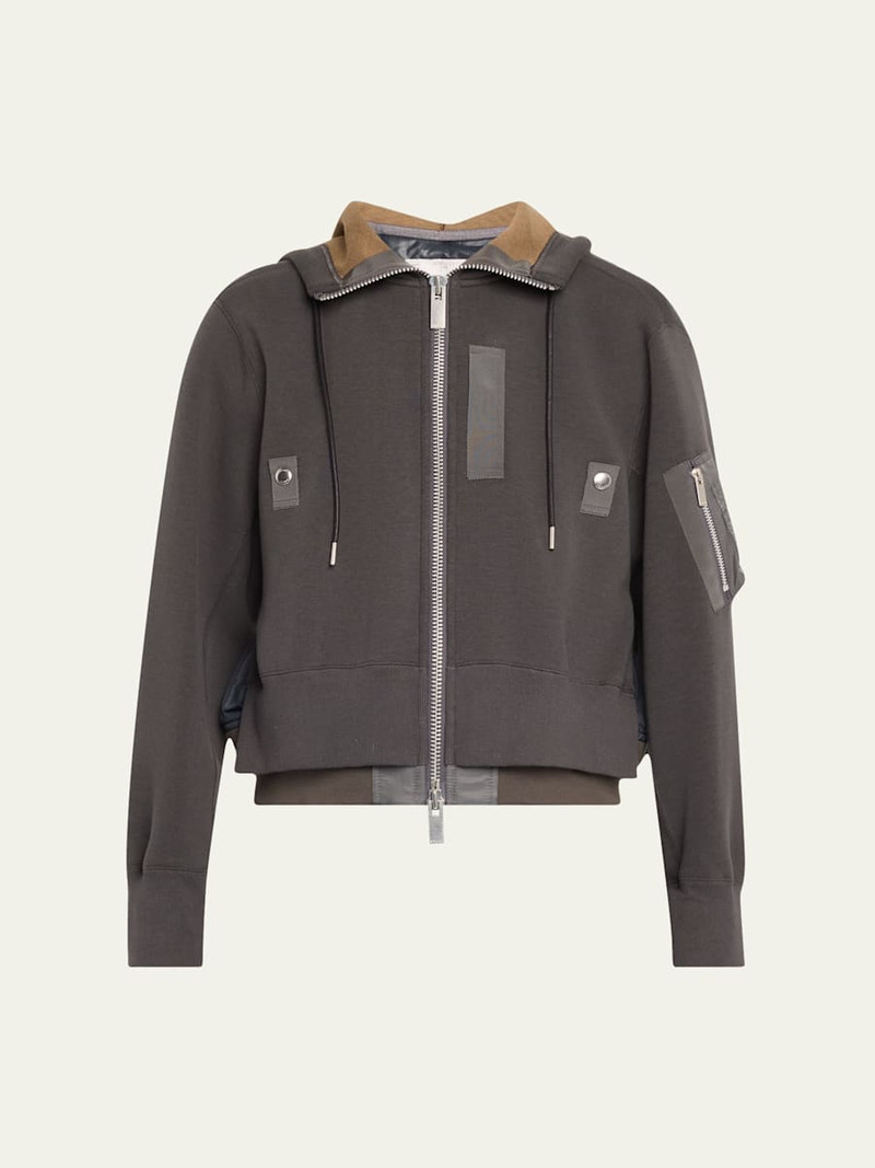 Hybrid Zip-Up Drawstring Hooded Jacket 1