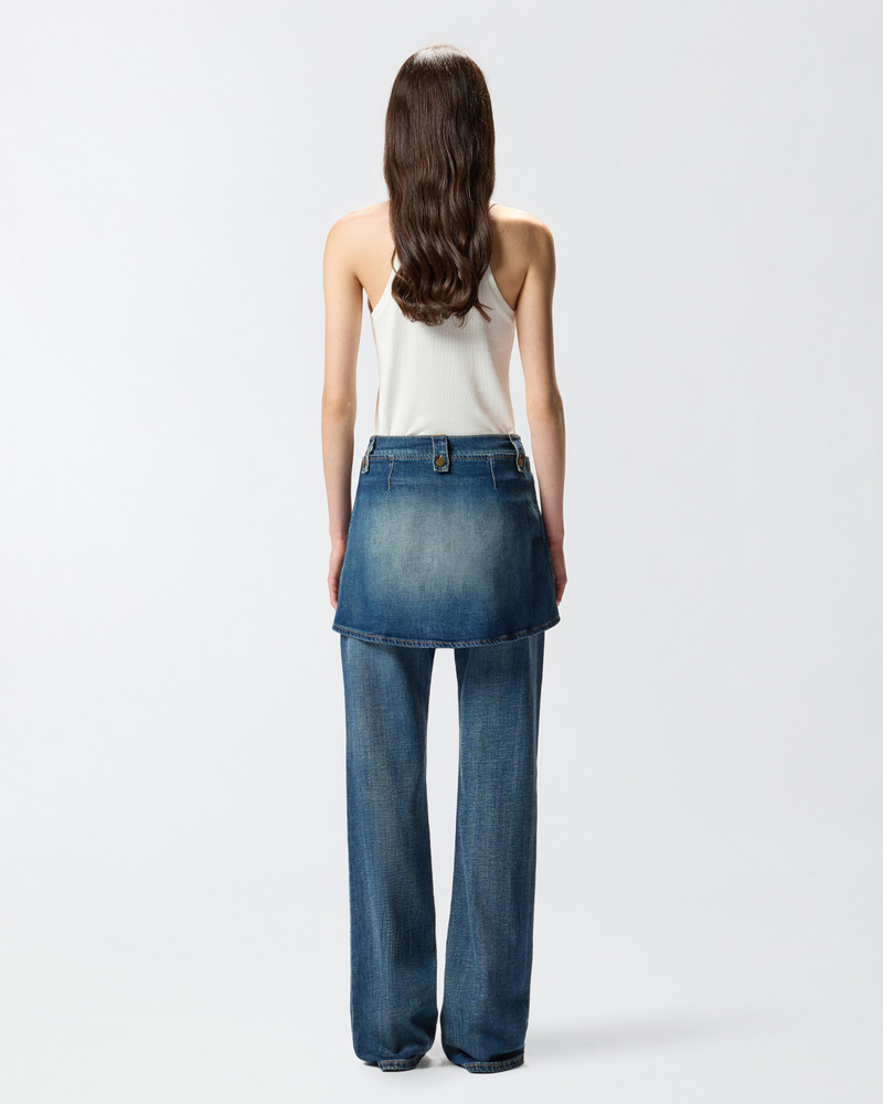 FLARED JEANS WITH REMOVABLE MINISKIRT 4