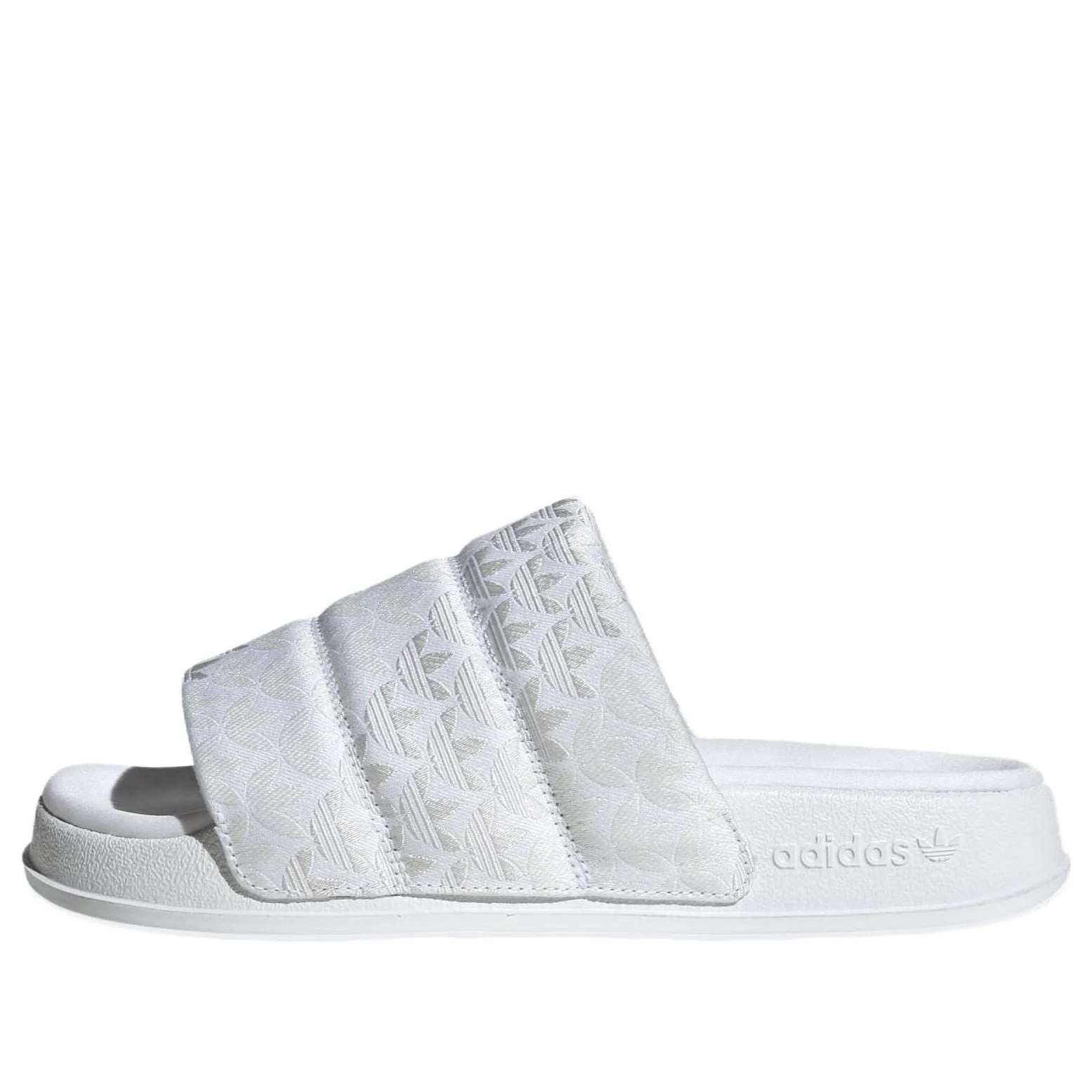 (WMNS) adidas Adilette Essential Slides 'Trefoil Monogram - White' HQ6070 - 1