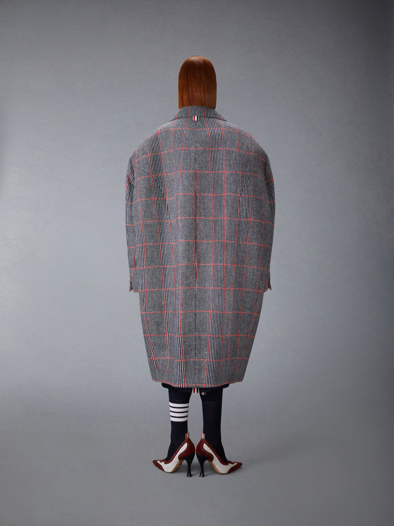 CHECK HUNTING TWEED COCOON COAT 4