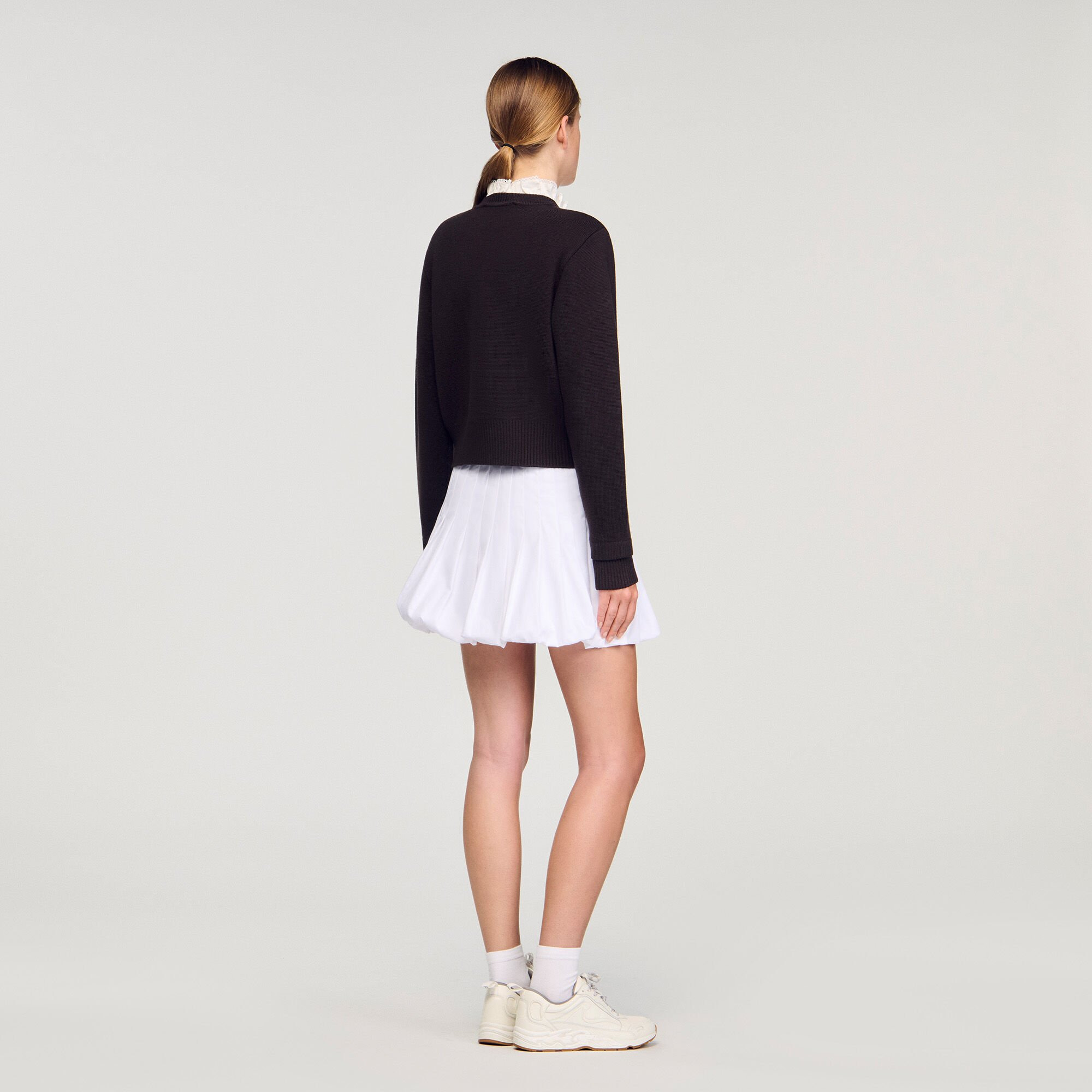 CARDIGAN WITH REMOVABLE RUFFLE COLLAR - 5